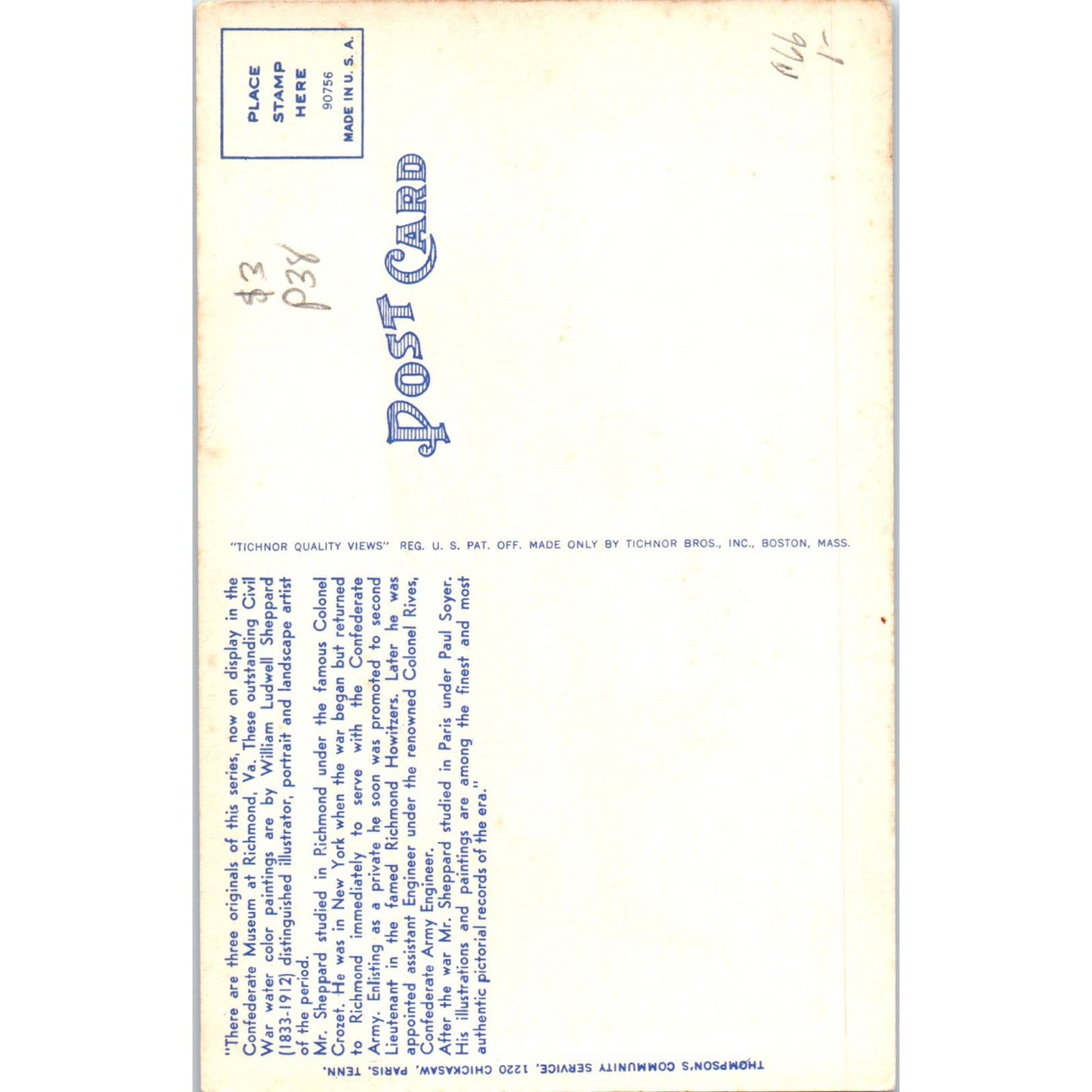 The Cavalryman Painting by W.L. Sheppard Original Postcard TK1-P13