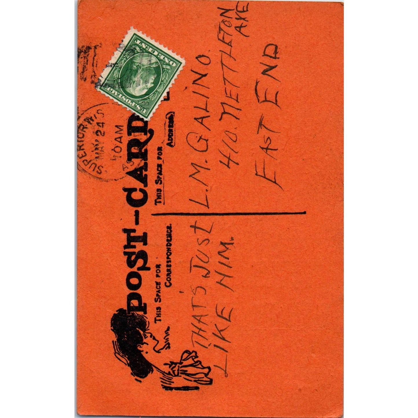 Antique Postcard Victorian Silhouettes "Sunday Night Kiss" SE3-2