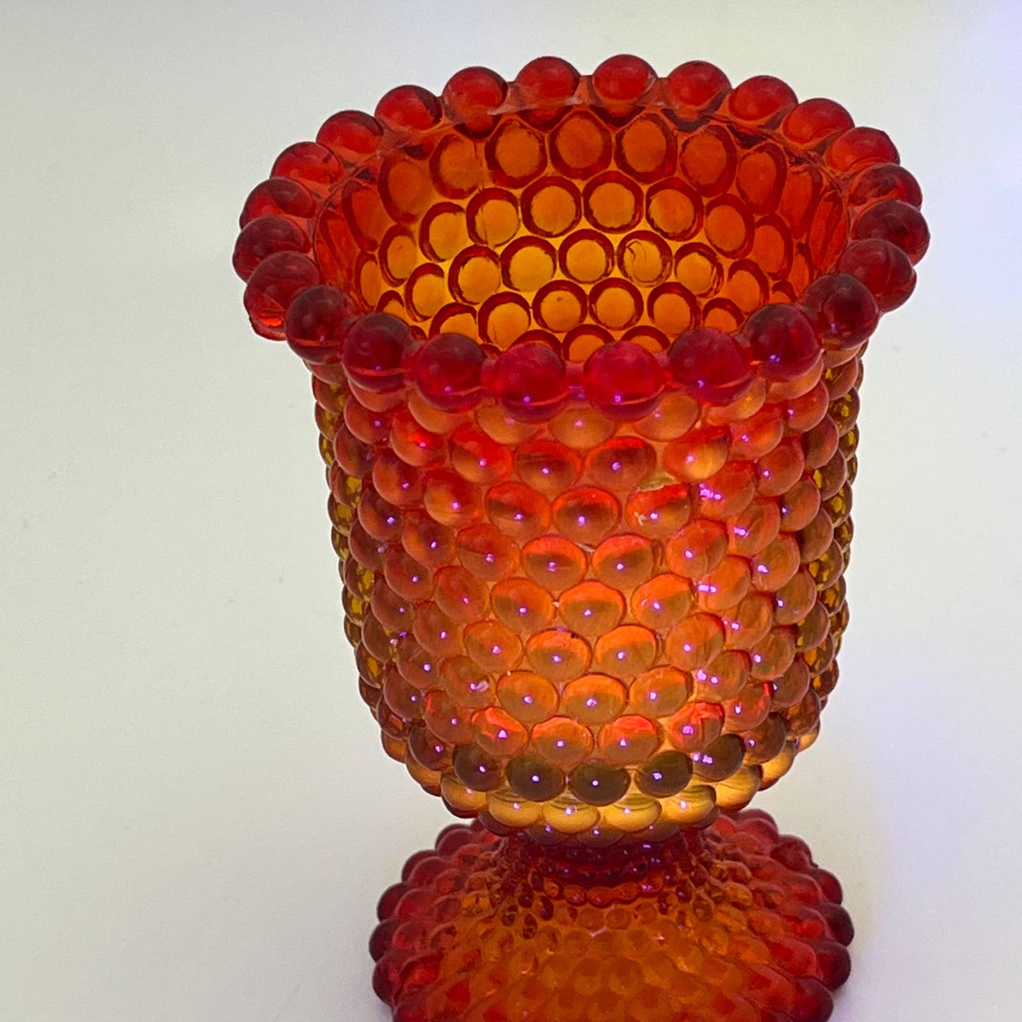 1960 Reijmyre Glasbruk AMBERINA Hobnail Votive Candle Holder Tealight Goblet TB3