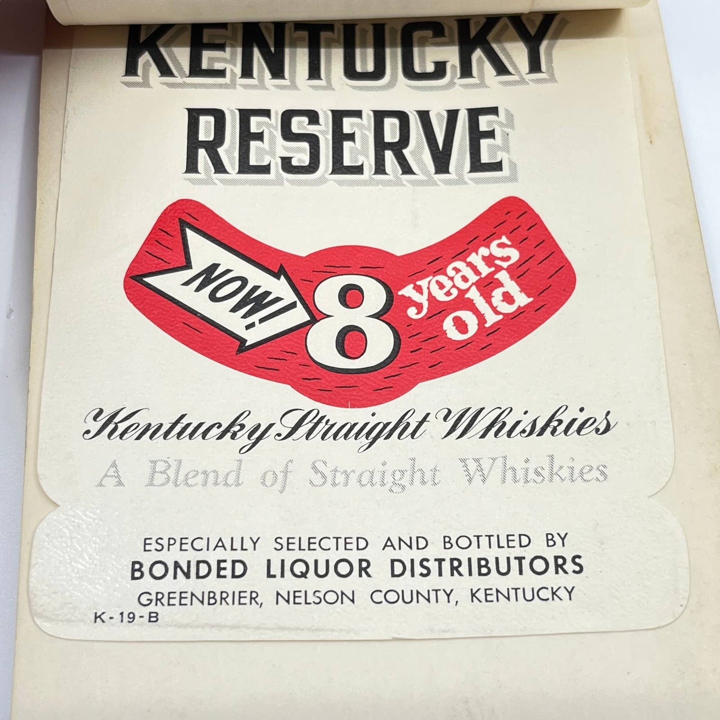 Kentucky Reserve Whiskey Label Set of 5 Bonded Liquor Distributors Greenbrier