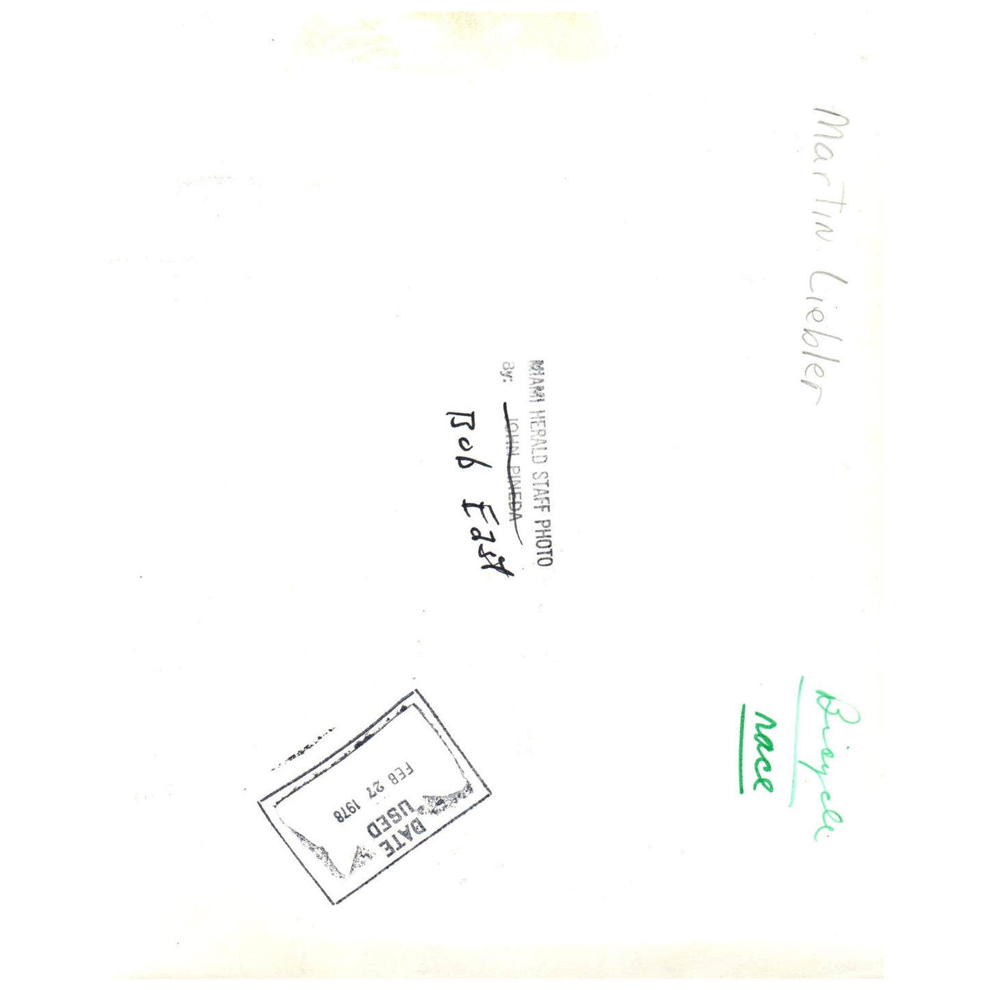 1978 Press Photo Cycling Martin Liebler Bicycle Race Miami FL 8x10" AD3