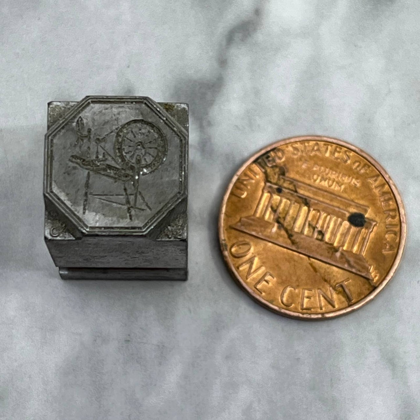Vintage Printing Letterpress Printers Block Plate Spinning Wheel TJ515