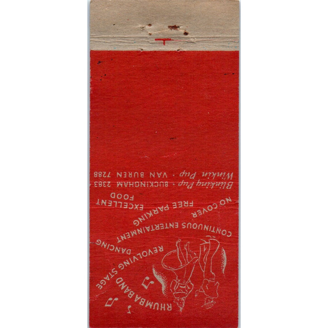 Blinking Pup Tropical Show Bar North Pulaski Advertising Matchbook Cover MM9-7