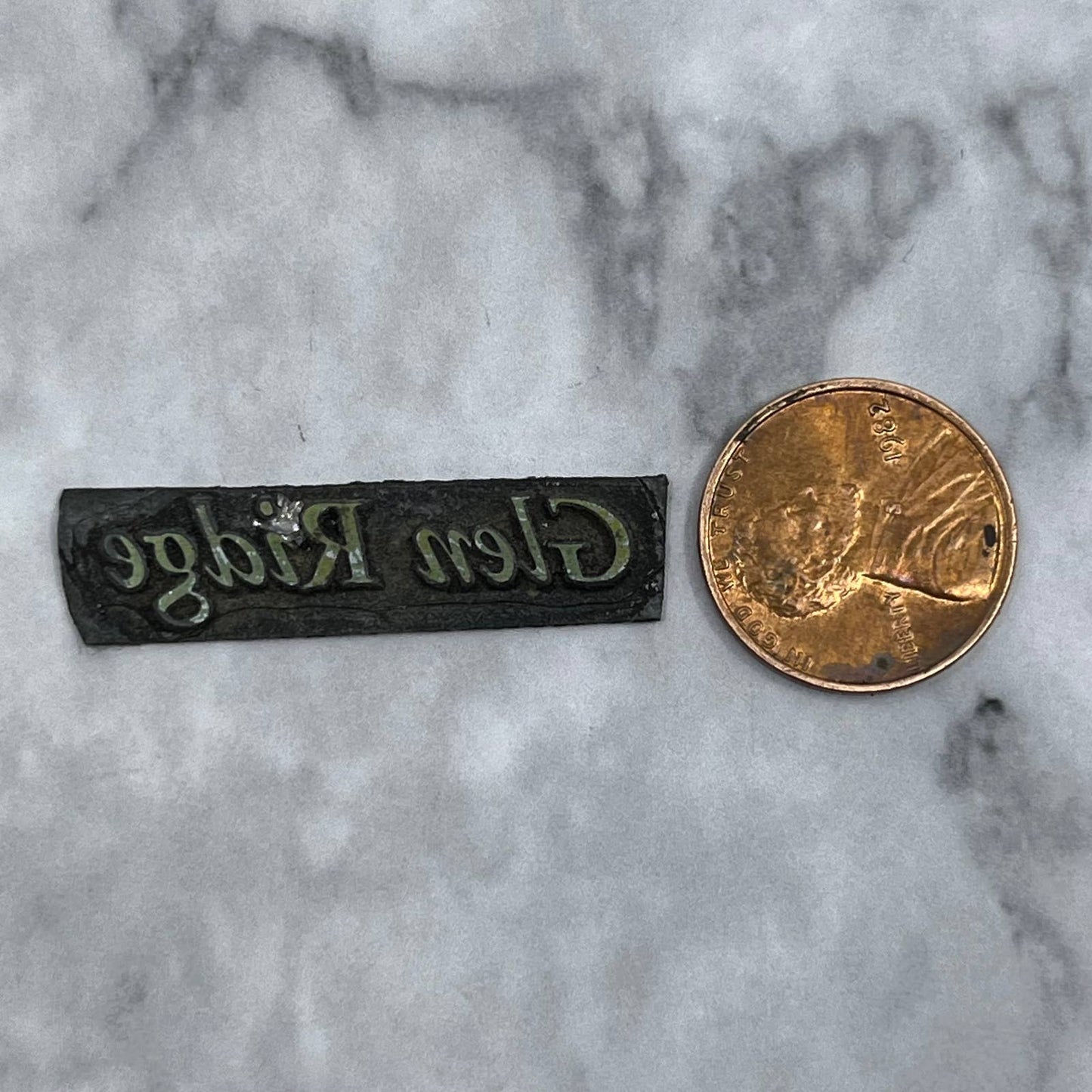 Vintage Printing Letterpress Printers Block Plate Glen Ridge SE833