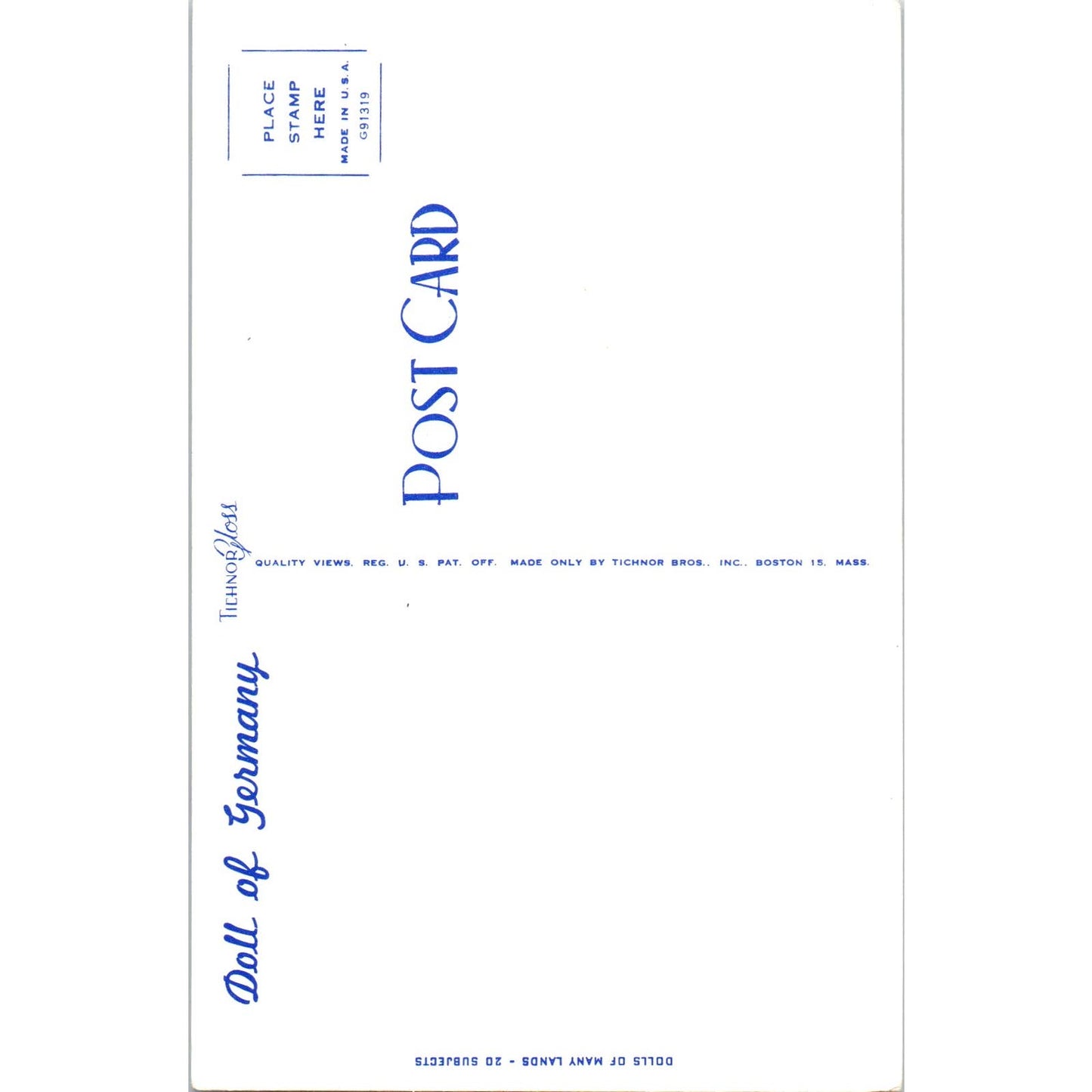 Doll of Germany - Dolls of Many Lands Series Original Postcard PB4