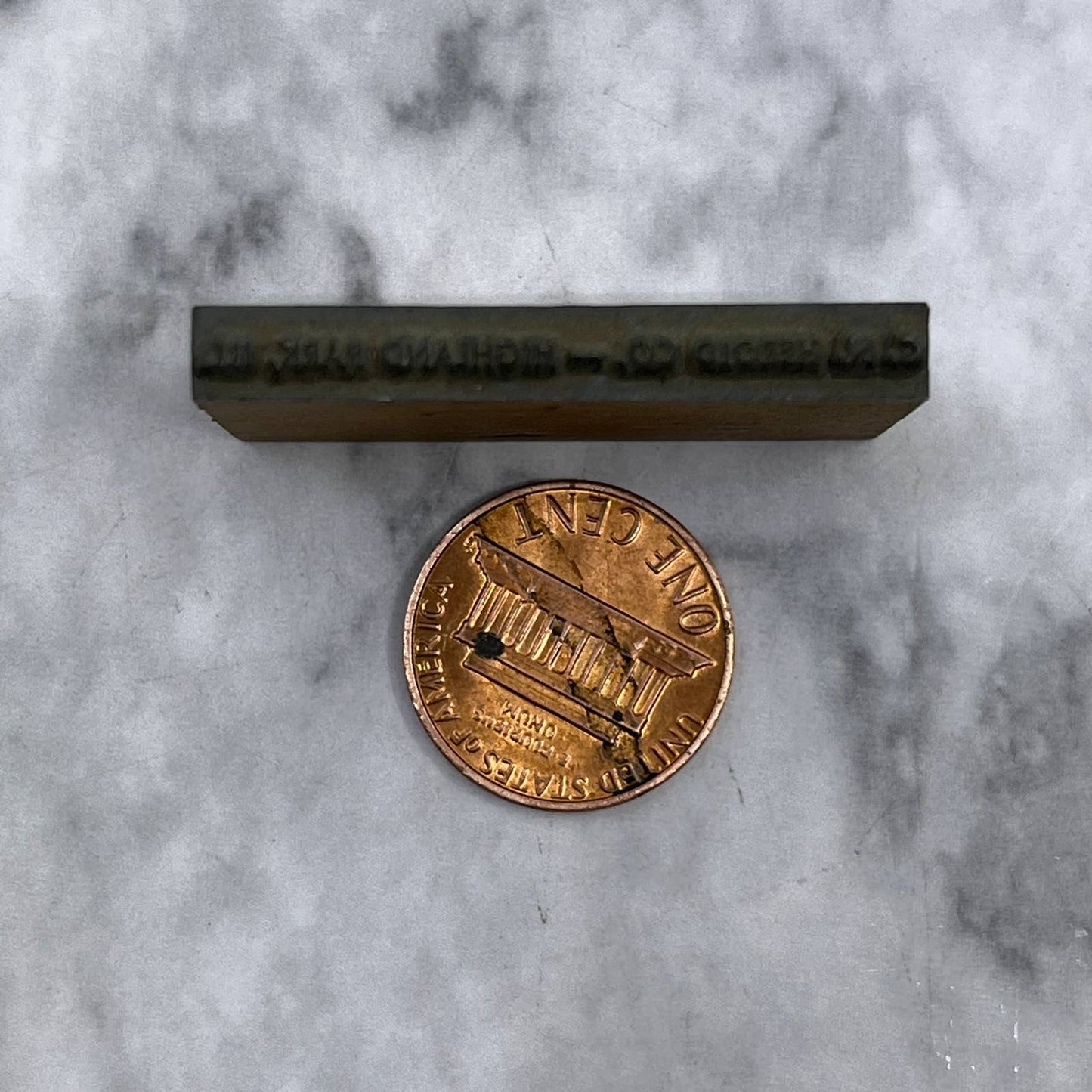Vintage Letterpress Printers Block Plate C.N. Herold Highland Park IL TJ515