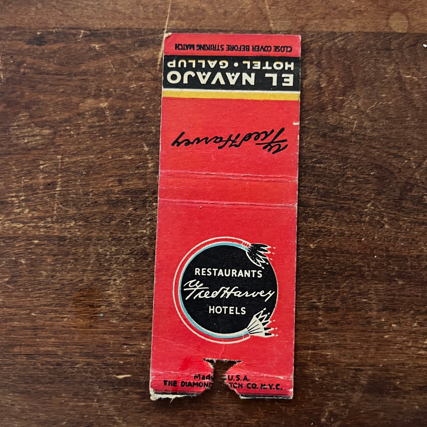 El Navajo Hotel Gallup Advertising Matchbook Cover MM11-4
