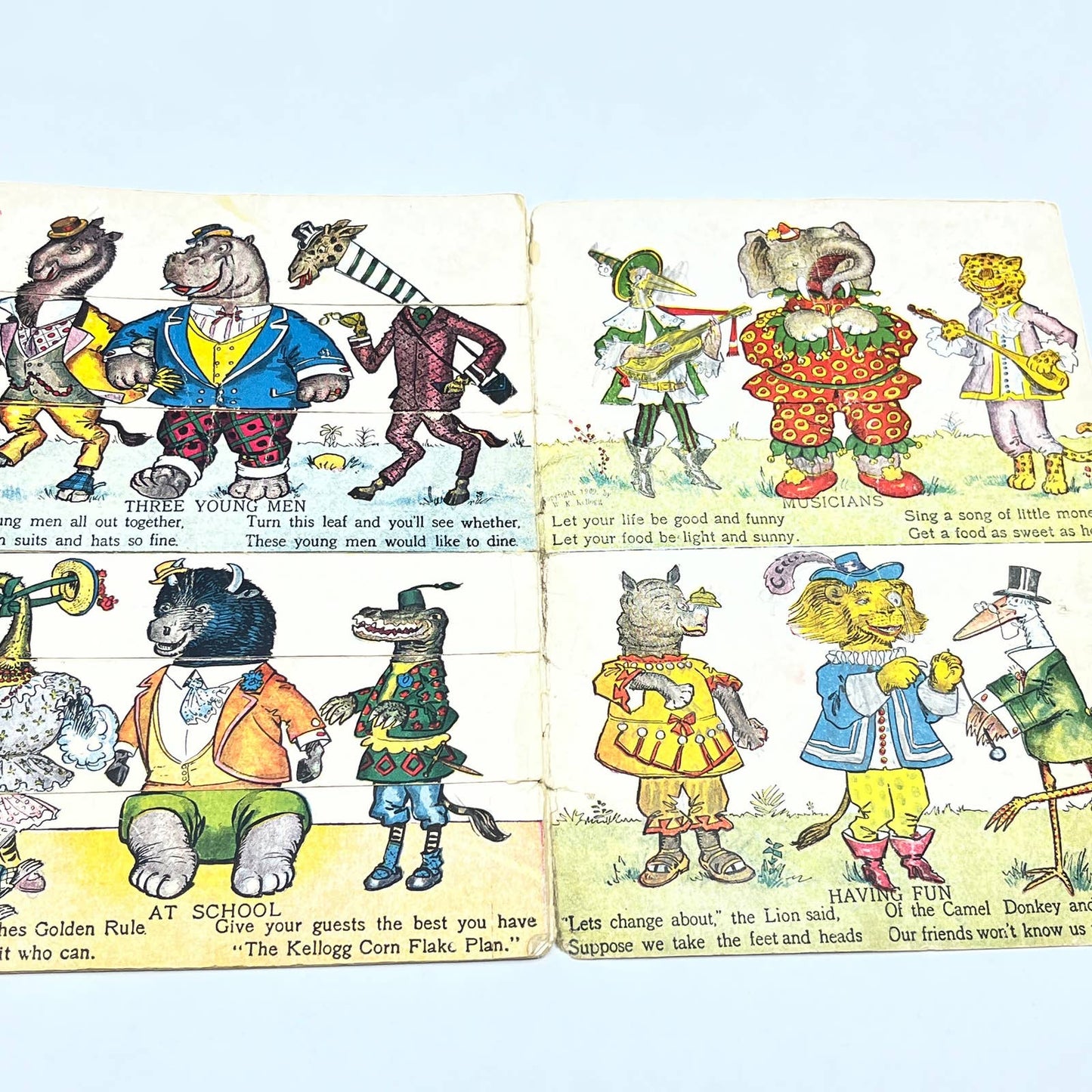 1909 Kellogg's Funny Jungleland Moving Pictures Children's Booklet Premium TG6