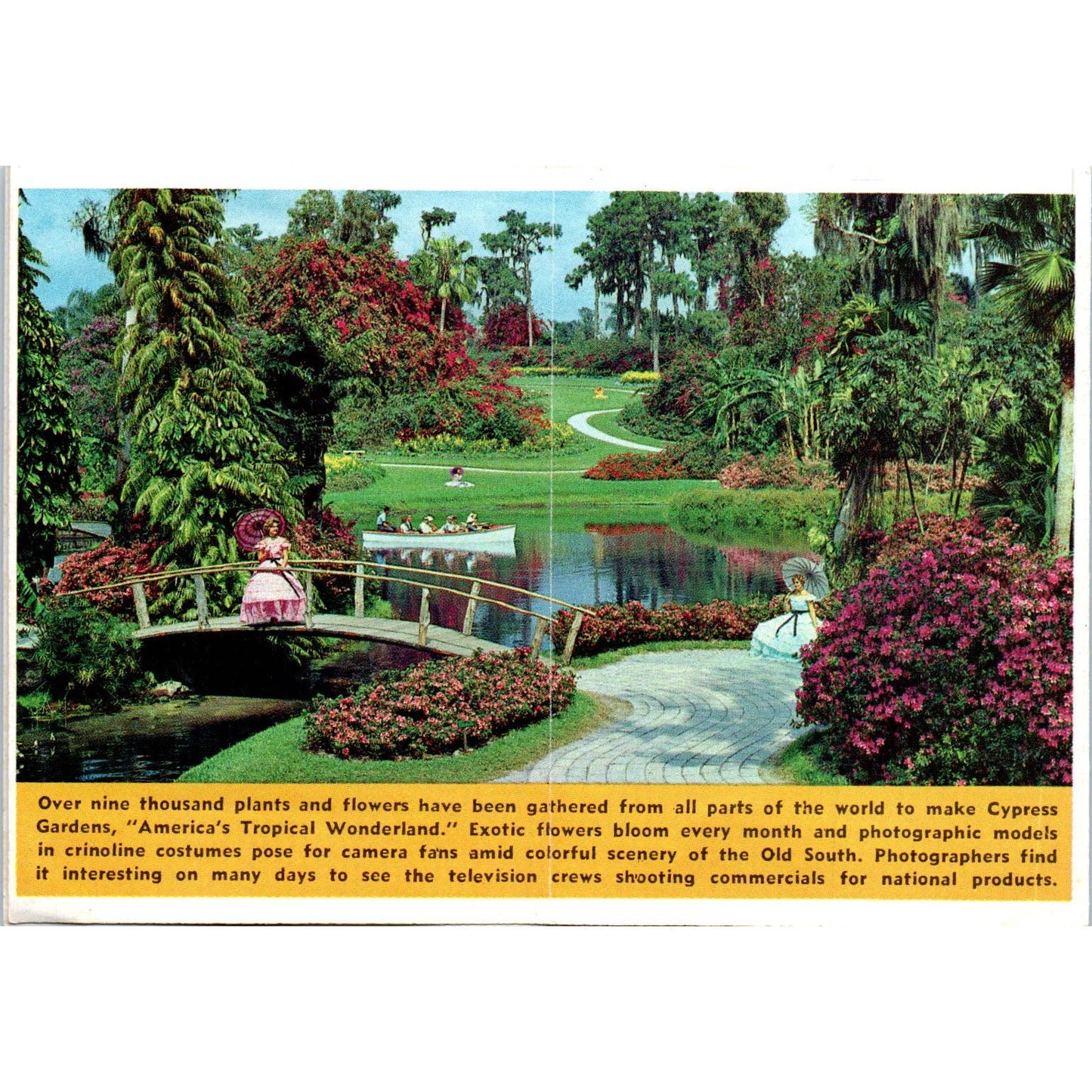 1960s Florida Cypress Gardens Florida Water Ski Show Fold Out Brochure SE5