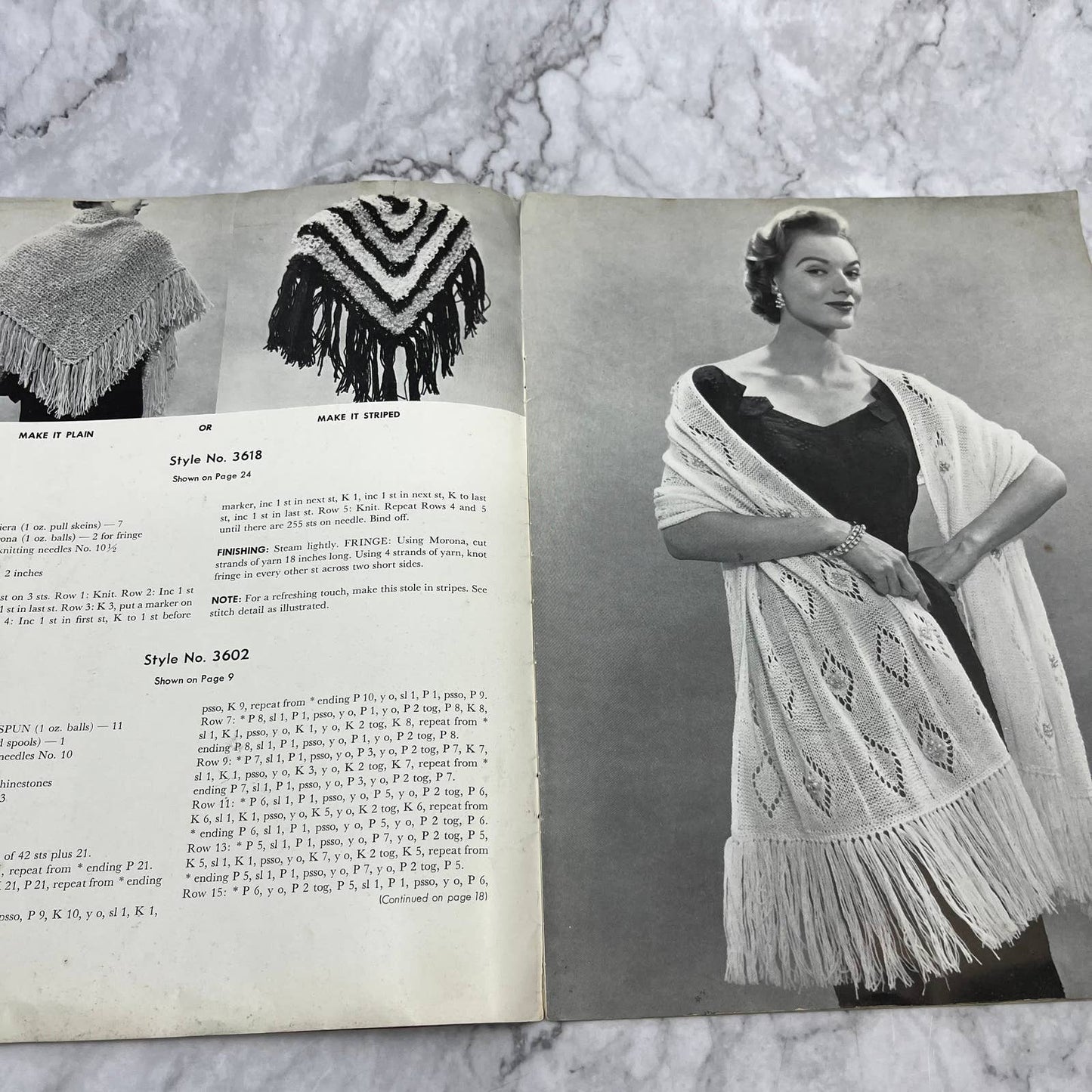 BERNAT VINTAGE 1953 Handicrafter STOLES PATTERN BOOK NO. 161 TJ3