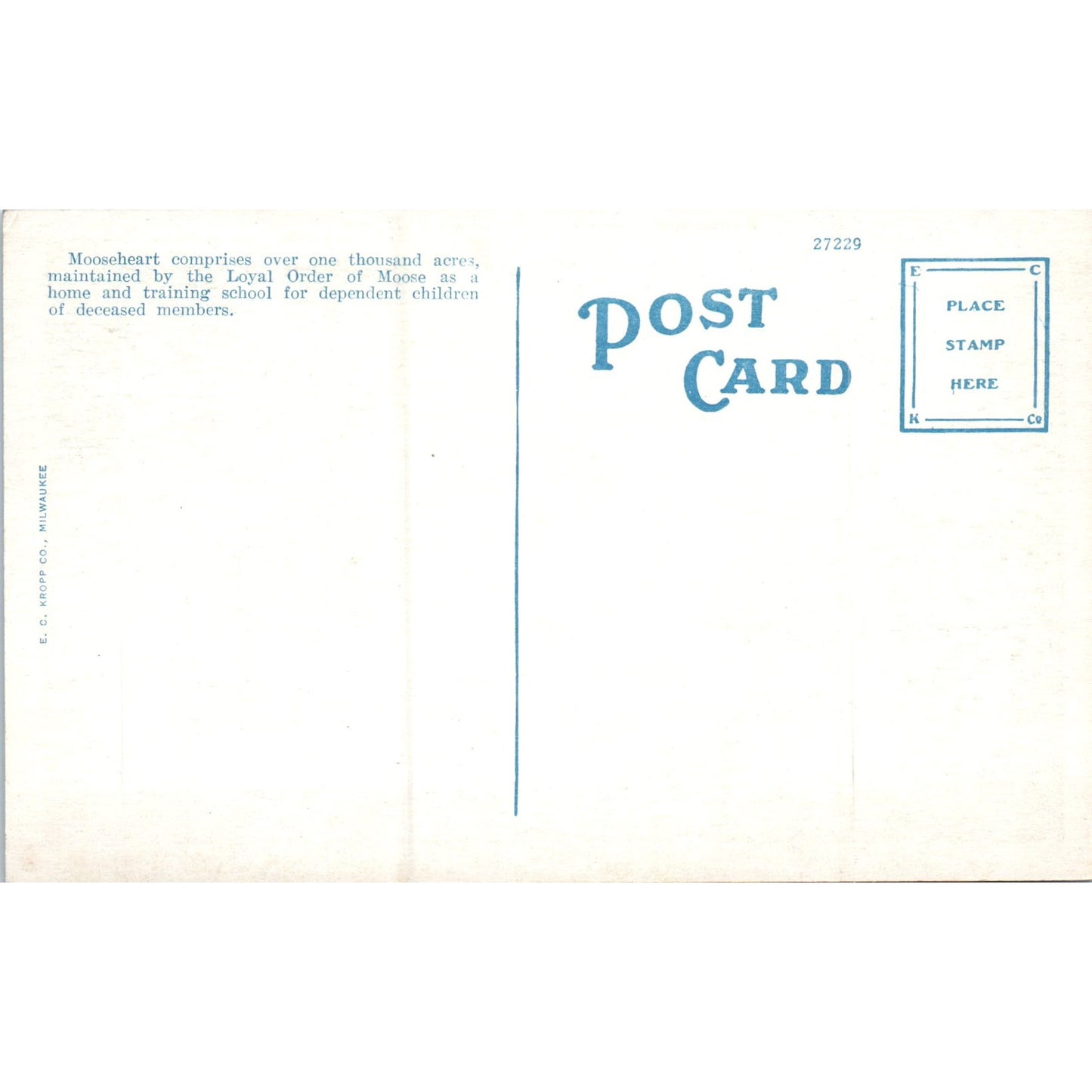 Entrance to Mooseheart Near Aurora Illinois Original Postcard P2-4