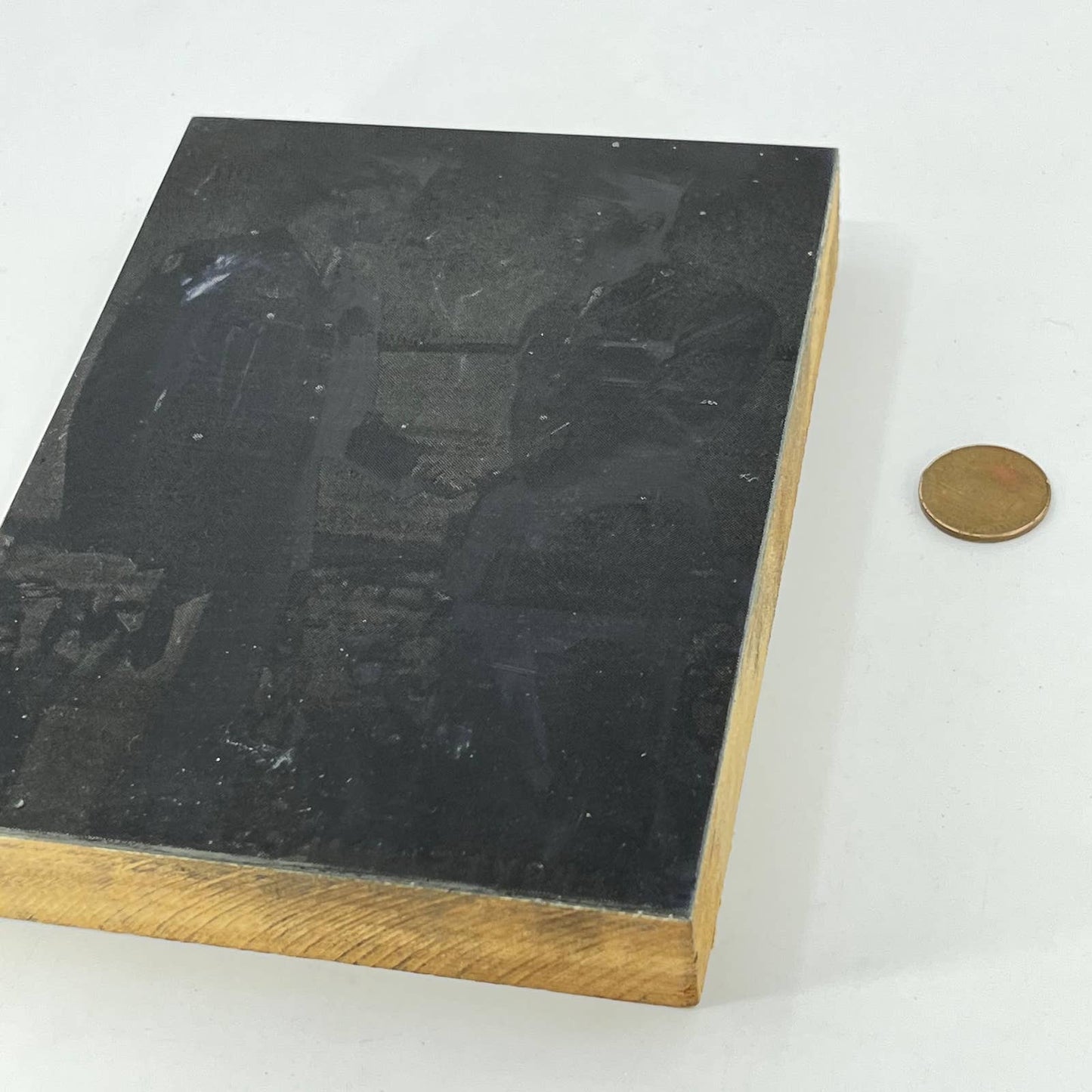 Photograph Engraving Typeset Print Block Military Soldiers Shake Hands 5x4” TE7