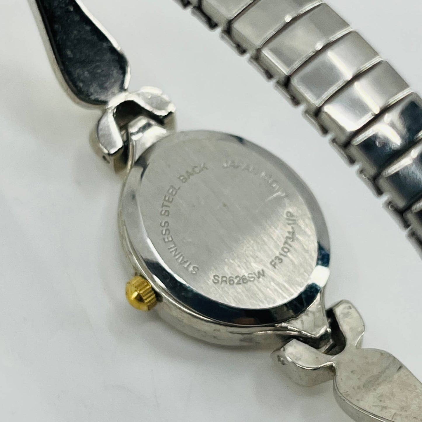 Vintage Gold & Silver Tone Quartz Watch Metal Stretch Band SA9