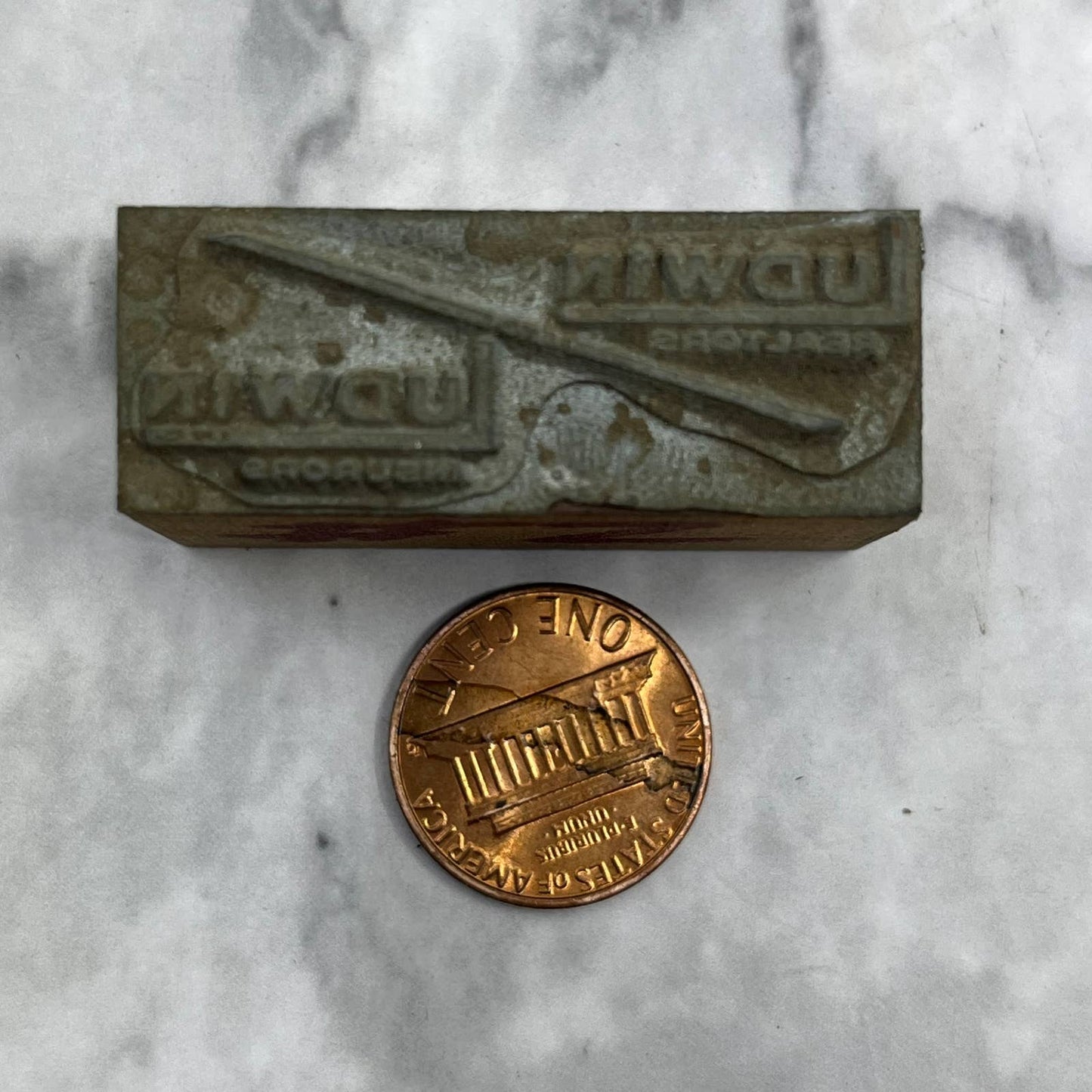 Vintage Printing Letterpress Printers Block Plate Ludwins Realtors Insurors TJ53
