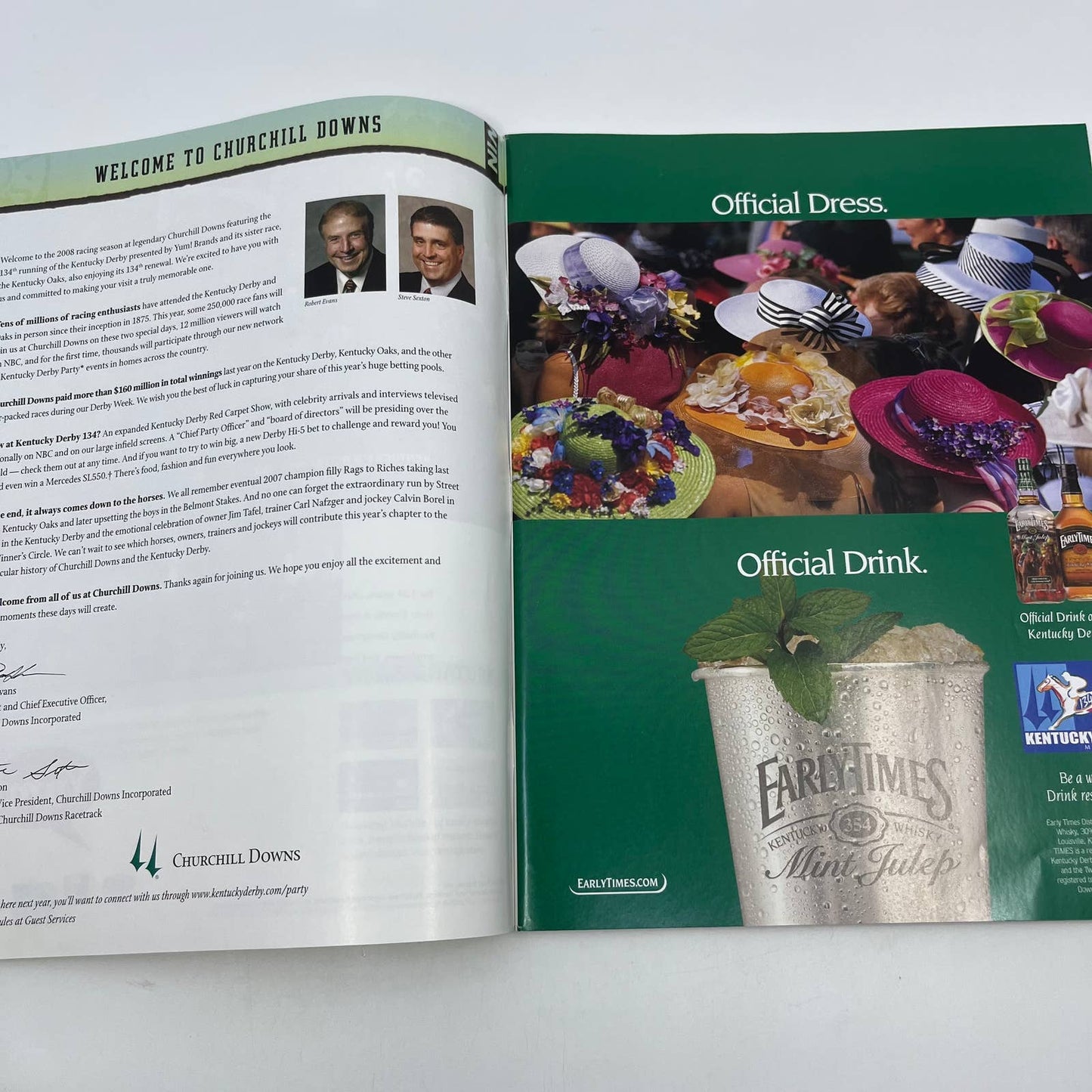 Kentucky Derby Official Program 134th Saturday May 3, 2008 Churchill Downs TH7