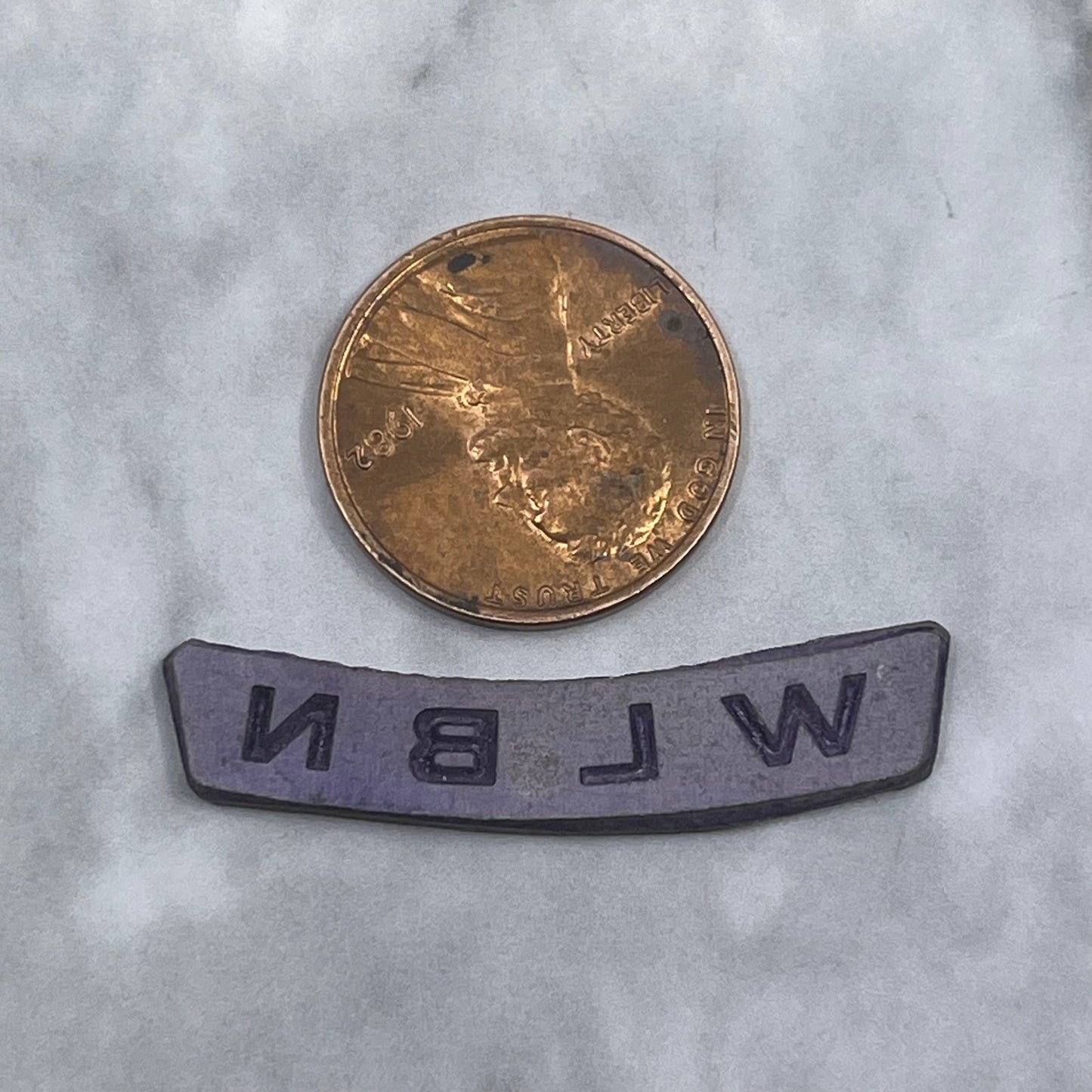 Vintage Letterpress Printers Block Plate TV Radio Call Letters WLBN SE842