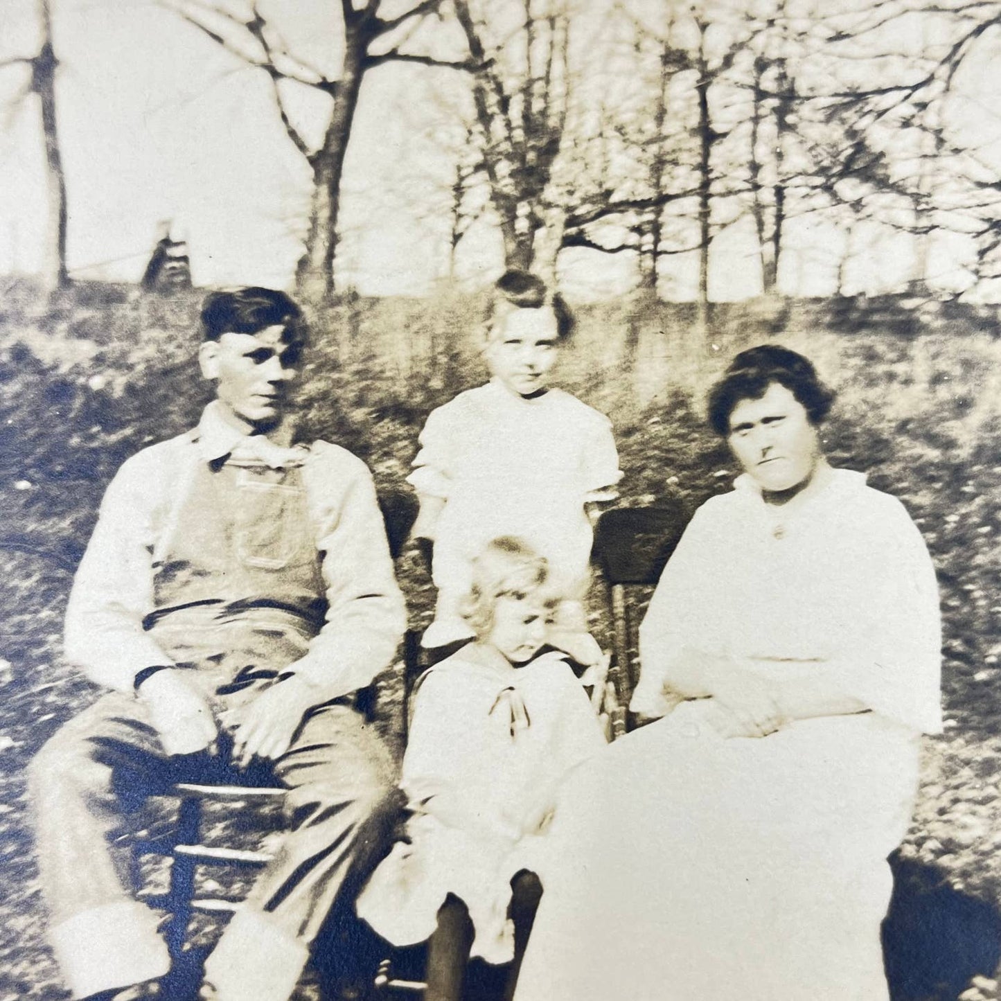 c1910 RPPC Real Photo Postcard Farming Family Poses Outdoors SC9