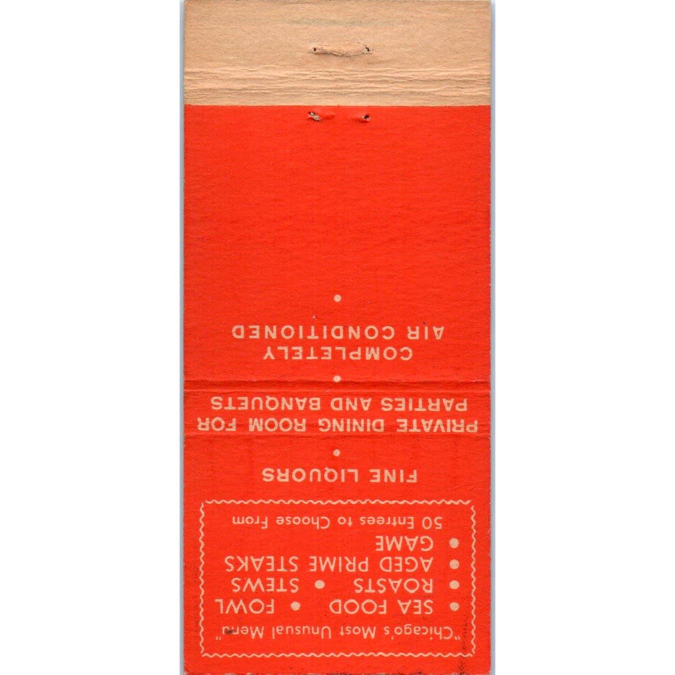 Cafe Bohemia Adams & Clinton Chicago Advertising Matchbook Cover SA1-M10