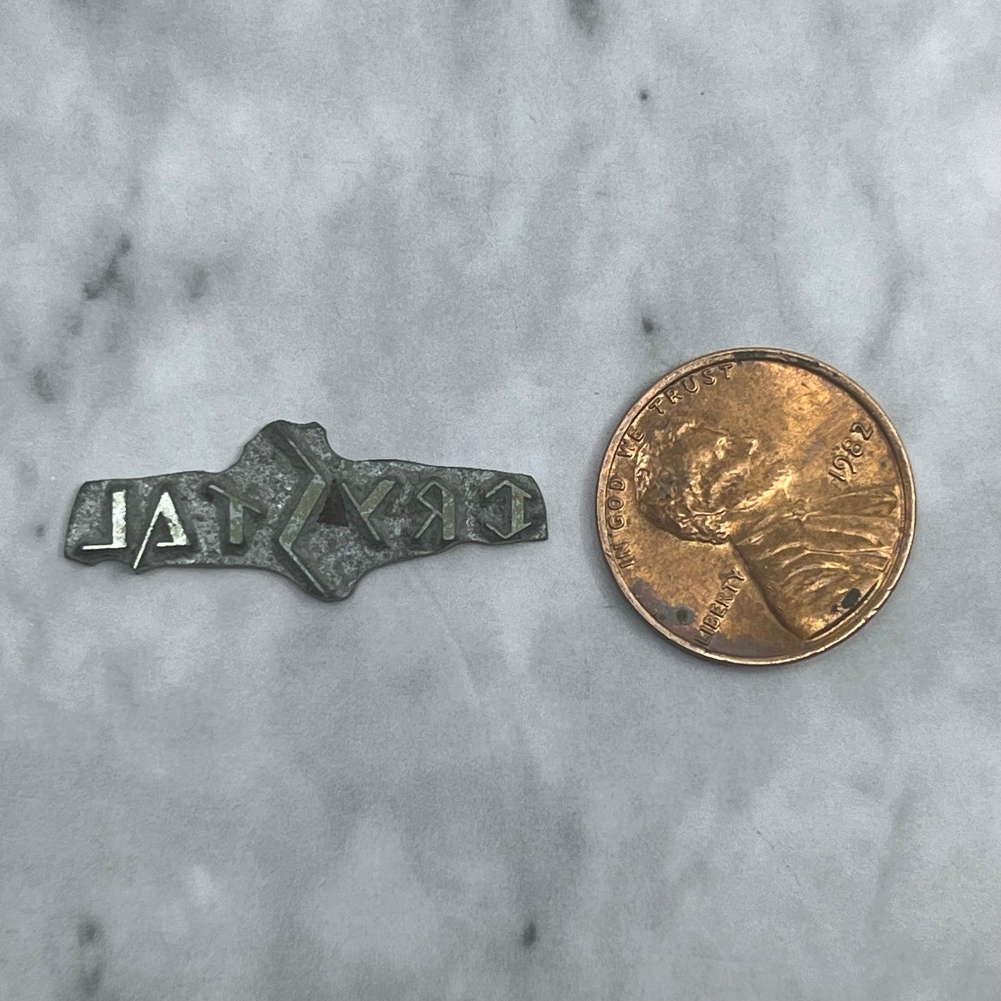 Vintage Printing Letterpress Printers Block Plate CRYSTAL SE838
