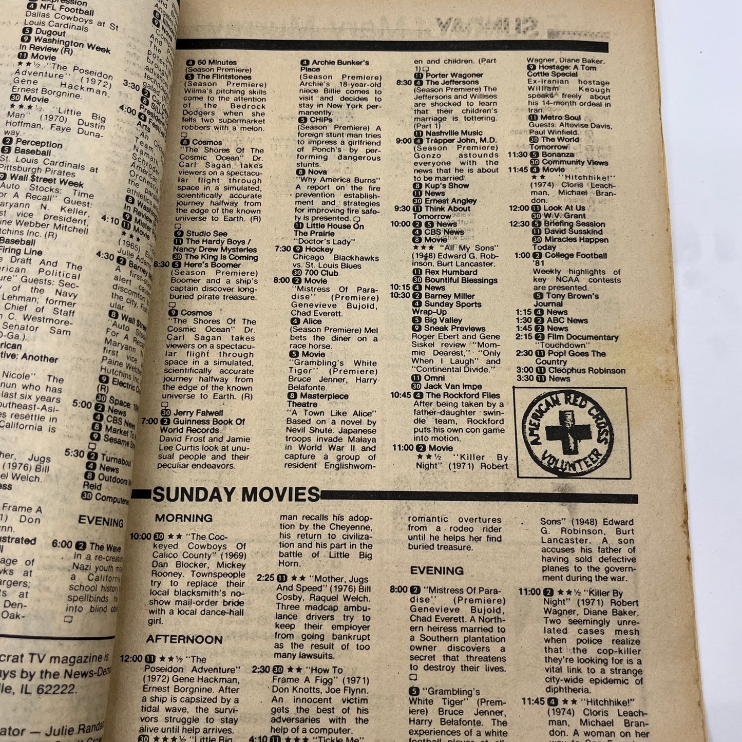 1981 Oct 4 Bellville IL News-Democrat TV Listings Magazine Kenny Rogers A18