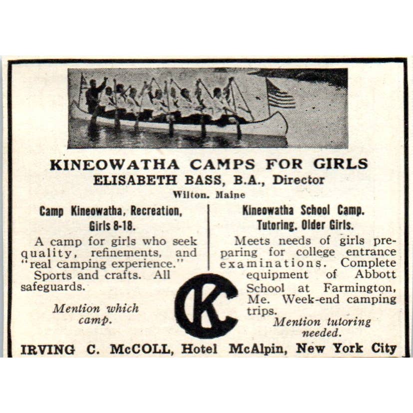 Camp Anawan Winnipesaukee Lake NH N.S. Winchester - 1921 Original Ad TJ7-S8