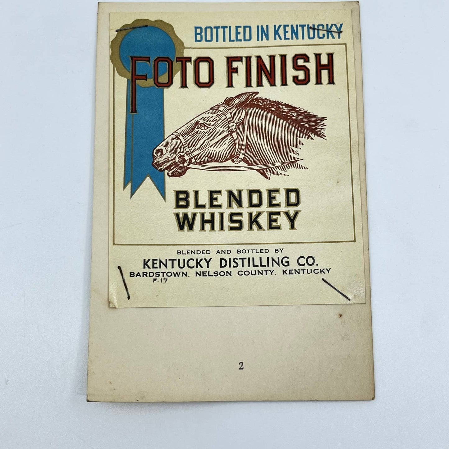 Foto Finish Whiskey Label Kentucky Distilling Co. Bardstown KY