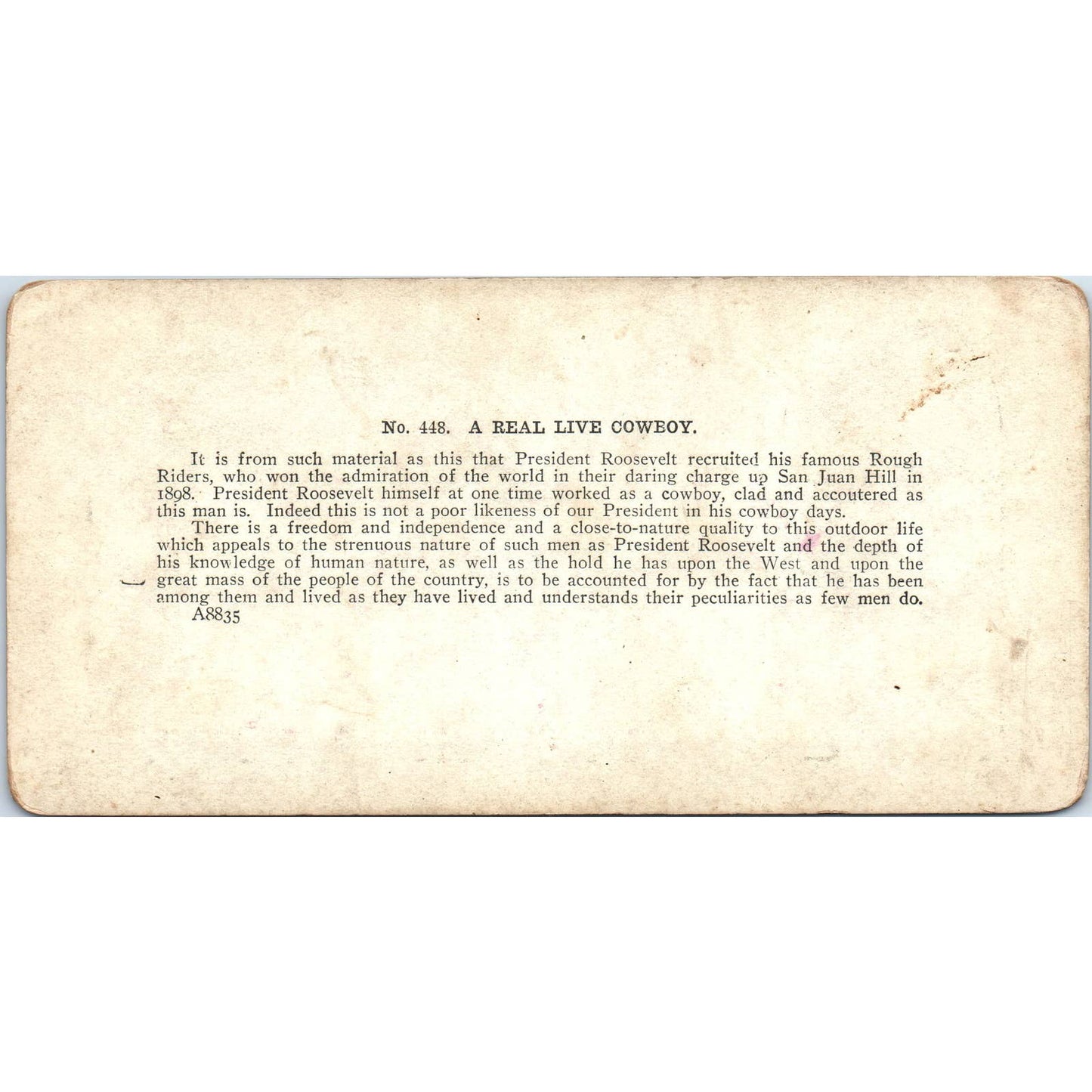 Victorian - A Real Live Cowboy on Horse - Antique Stereoview Card TJ1-C1