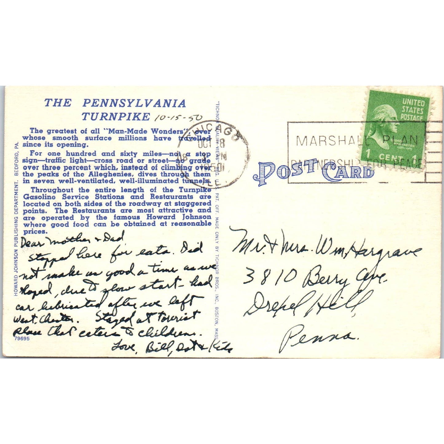 Vintage Postcard The Midway on America's Superhighway PA Turnpike PA TD8-P2