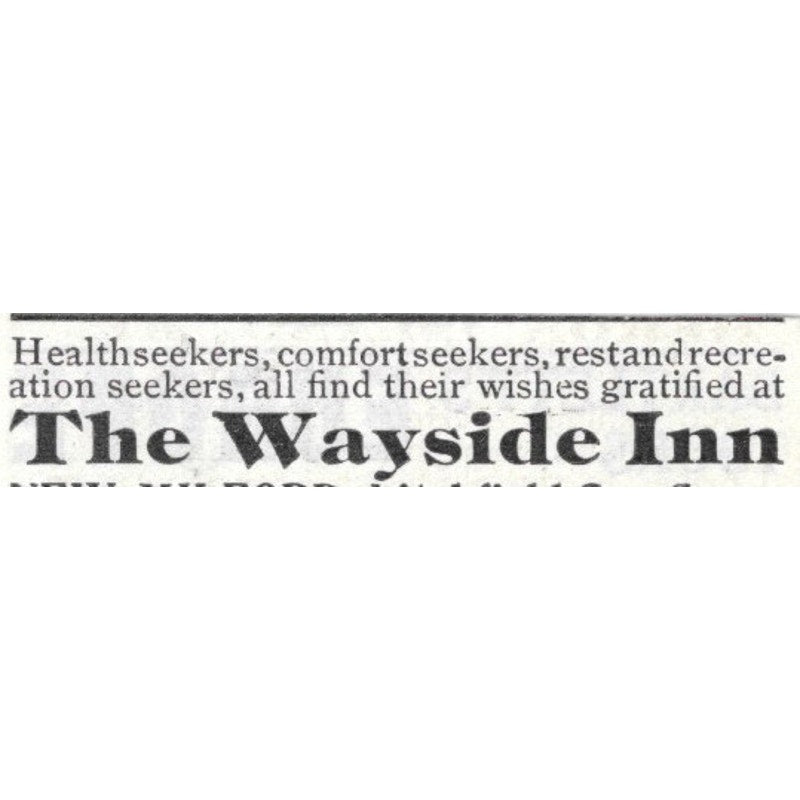 The Wayside Inn New Milford CT J.L. Castle - 1903 Original Ad AK5-S30