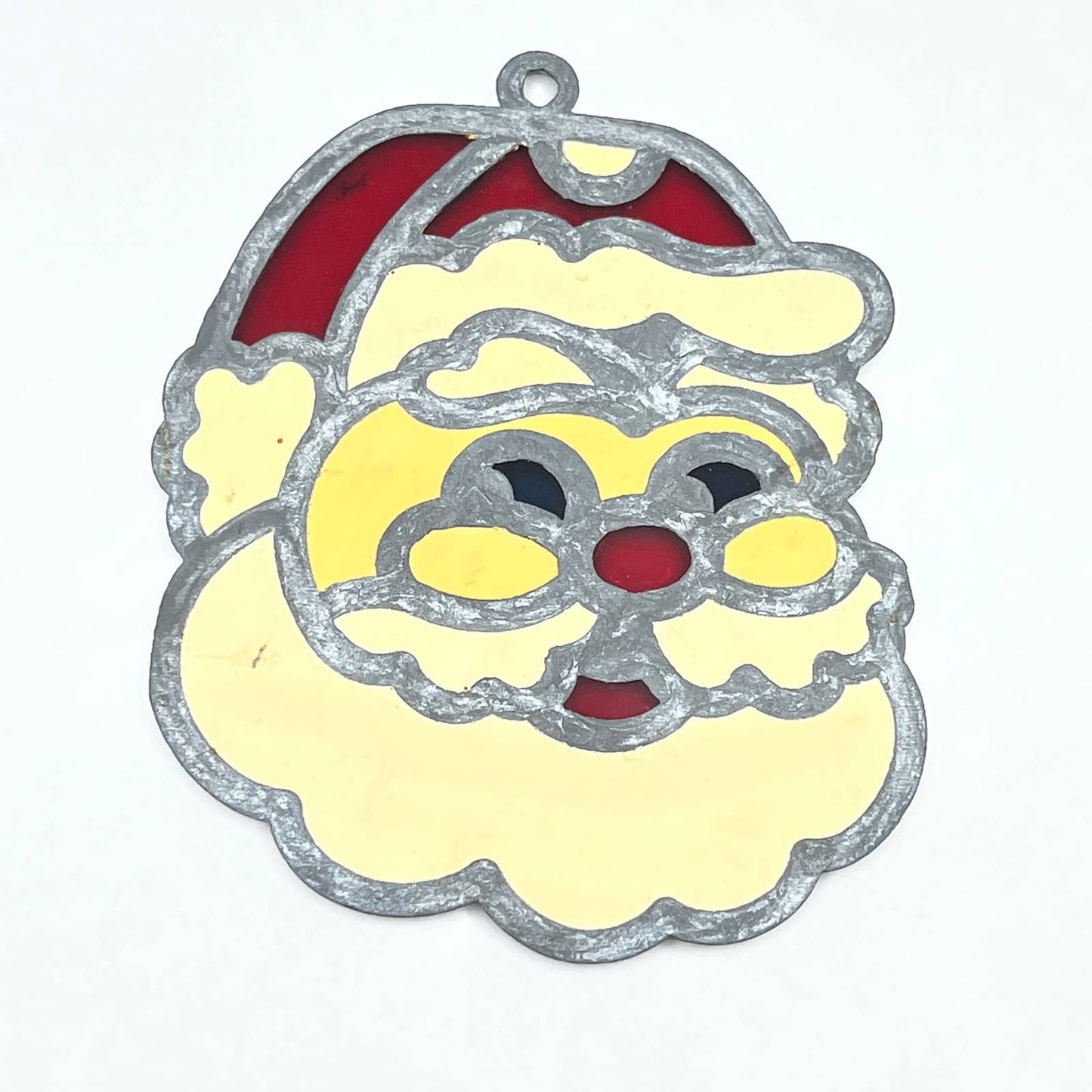 Vintage Santa Claus Suncatcher Christmas Tree Ornament 4" TG1