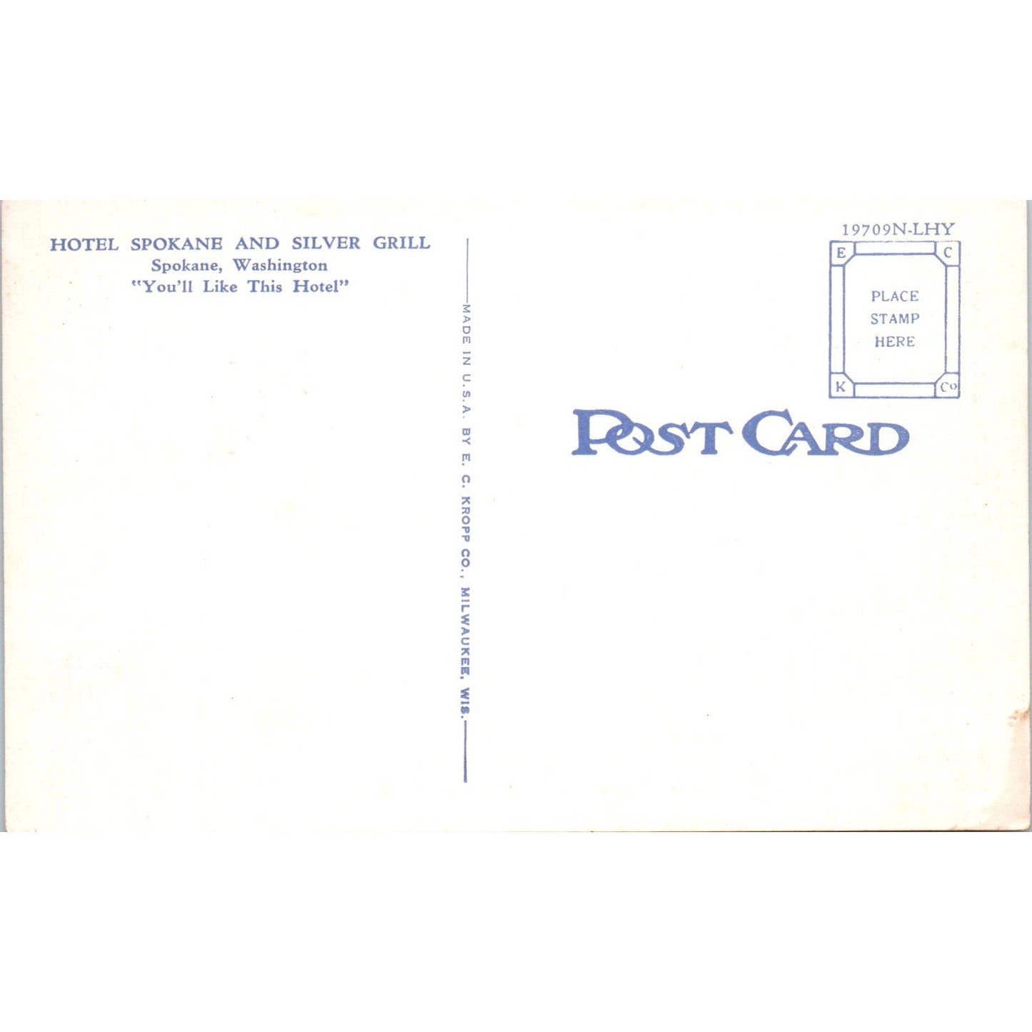 Antique Postcard The Lobby of Hotel Spokane, Spokane Washington TD9