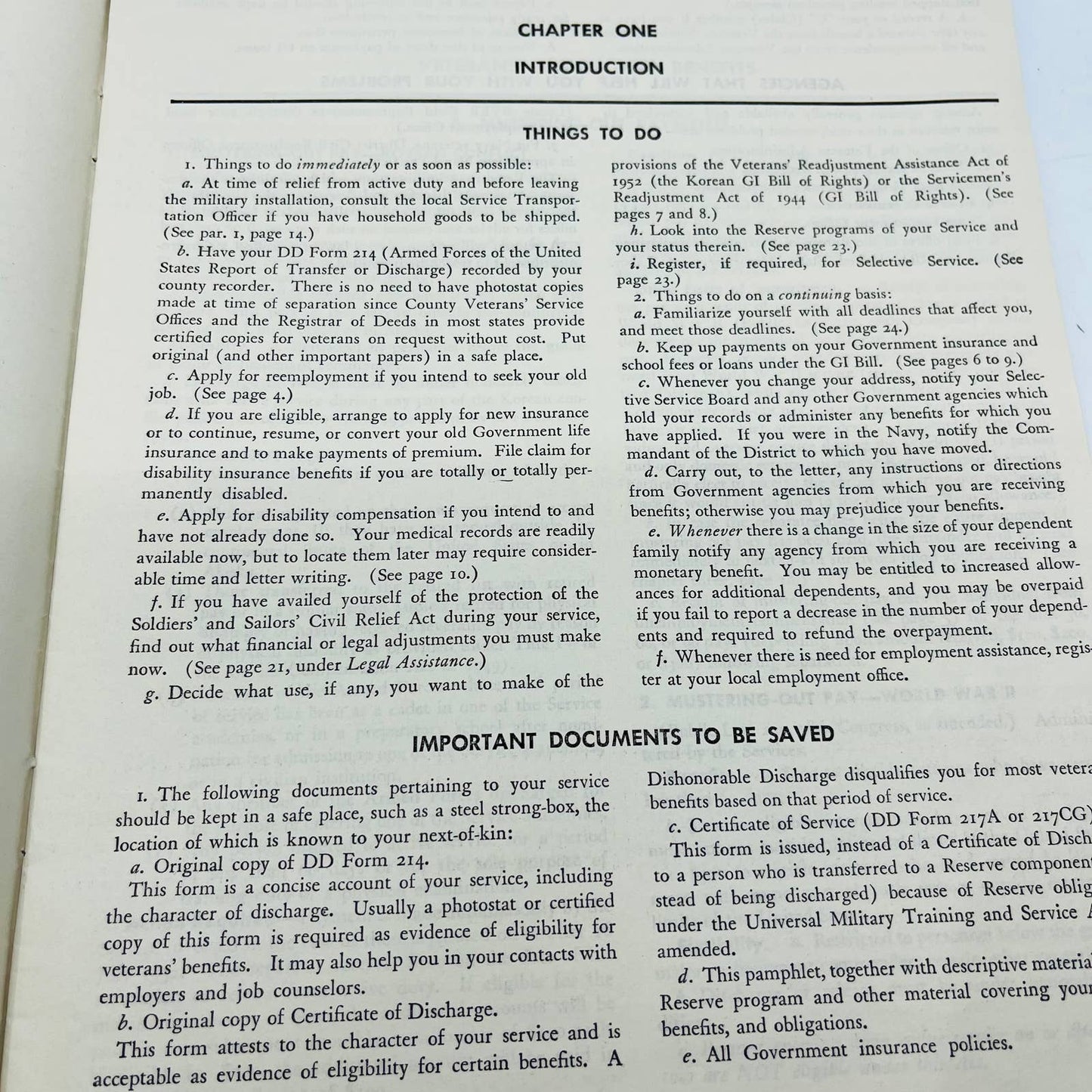 1956 US Army Booklet - Going Back to Civilian Life - Rights & Obligations C7