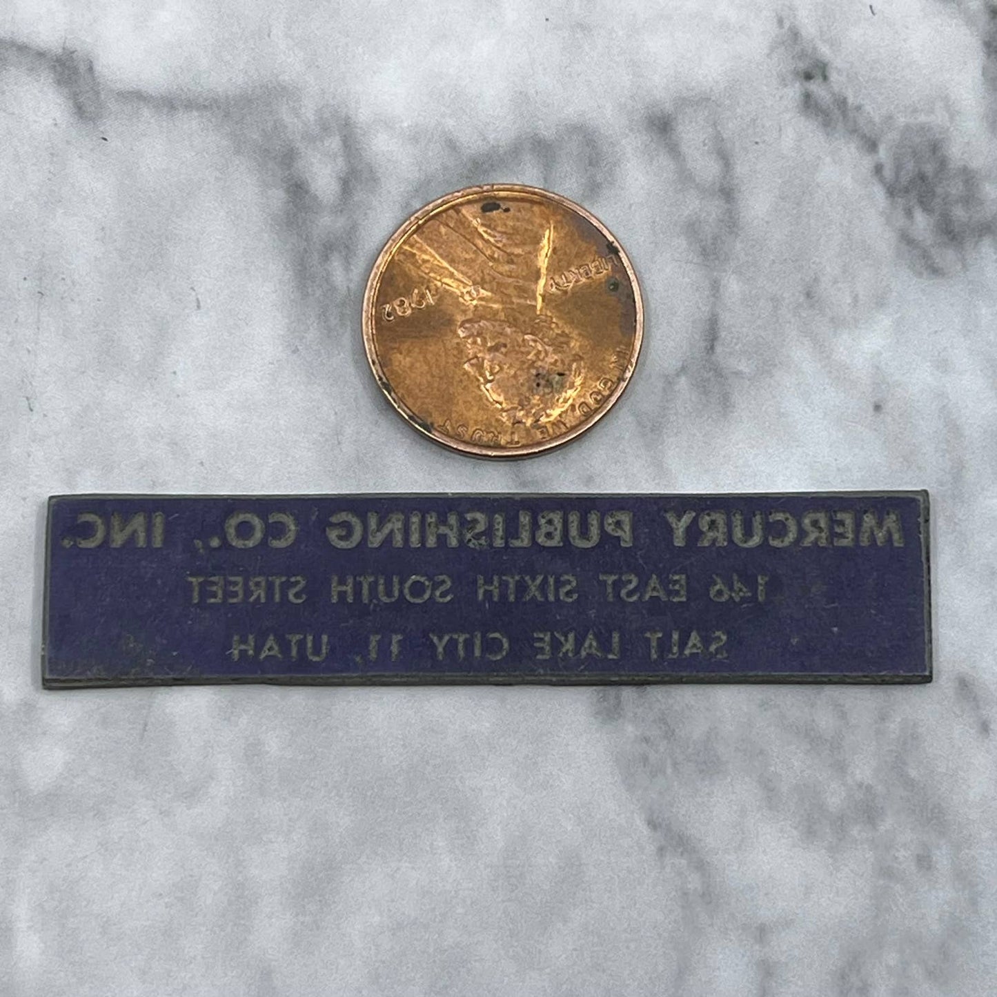 Vintage Printers Block Plate Mercury Publishing Salt Lake City UT SE824