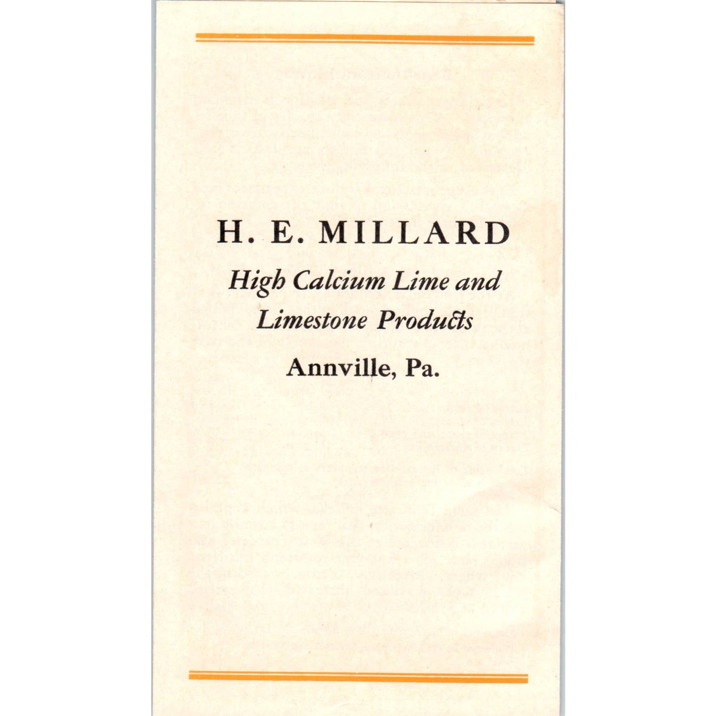 Vintage Brochure - Soil Acidity, Benefits of Liming H.E. Millard Annville PA SE5