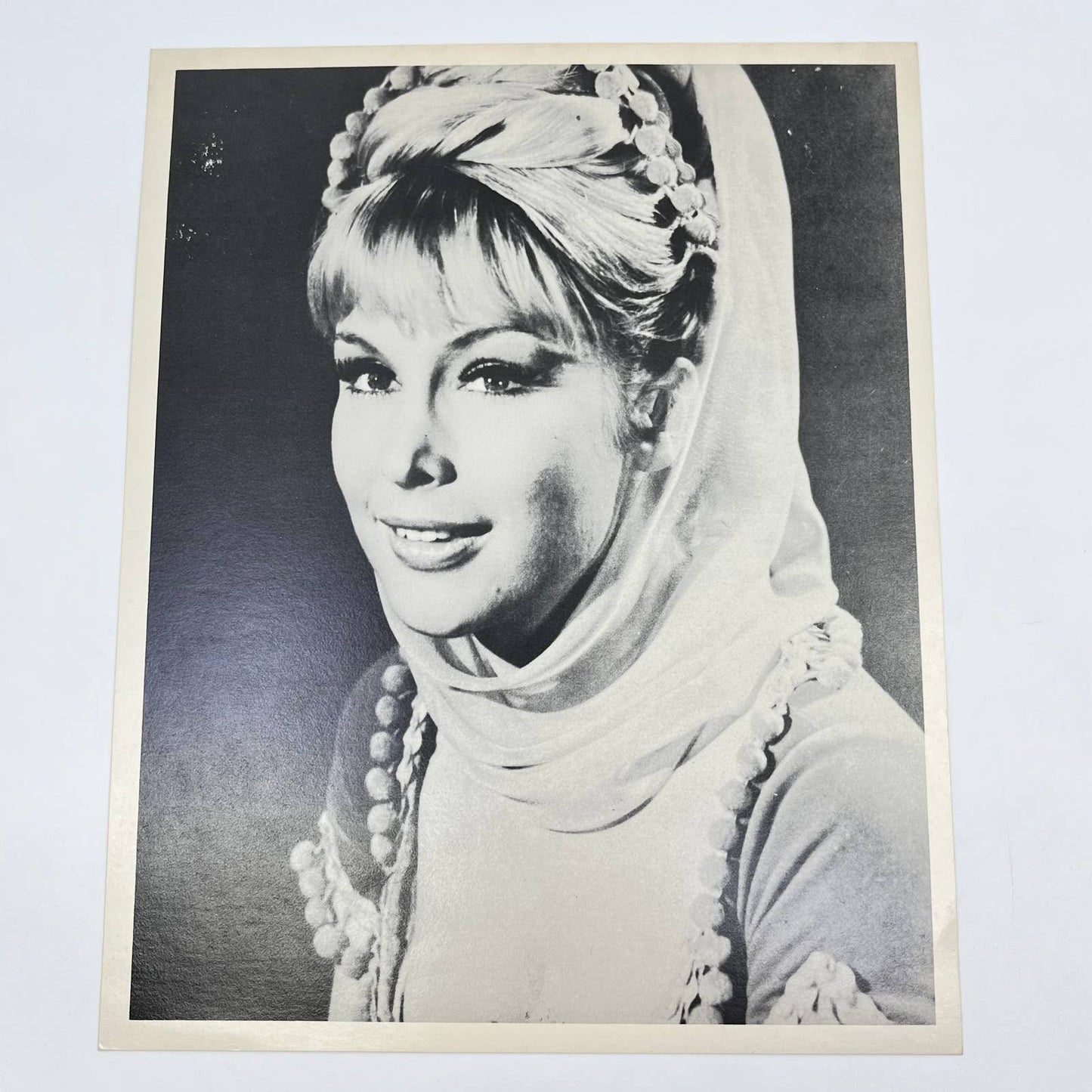 Vintage Barbara Eden Head Shot Portrait Black & White 8x10 AB4-20