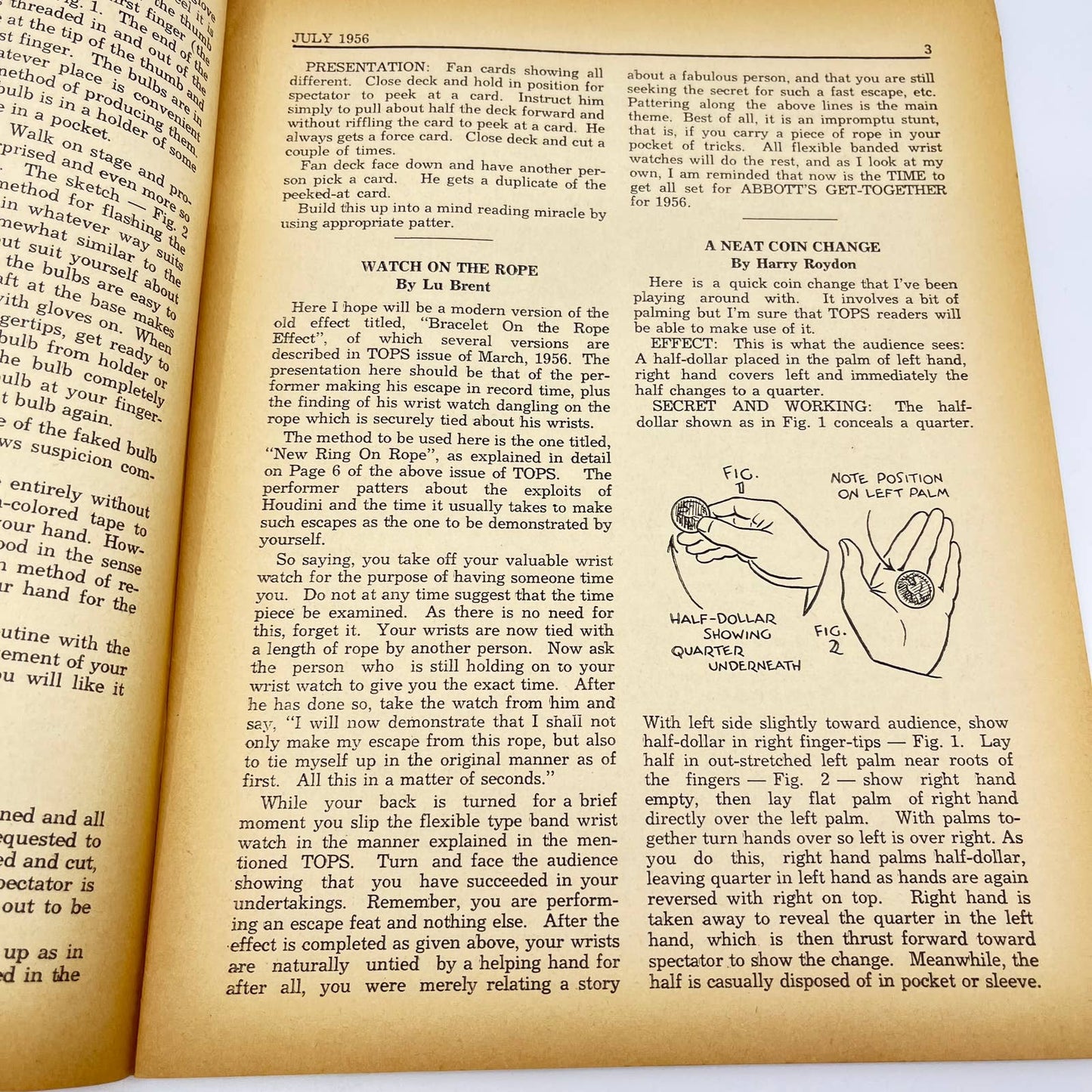 1956 July - Tops Magazine of Magic - Tricks Magicians TF7