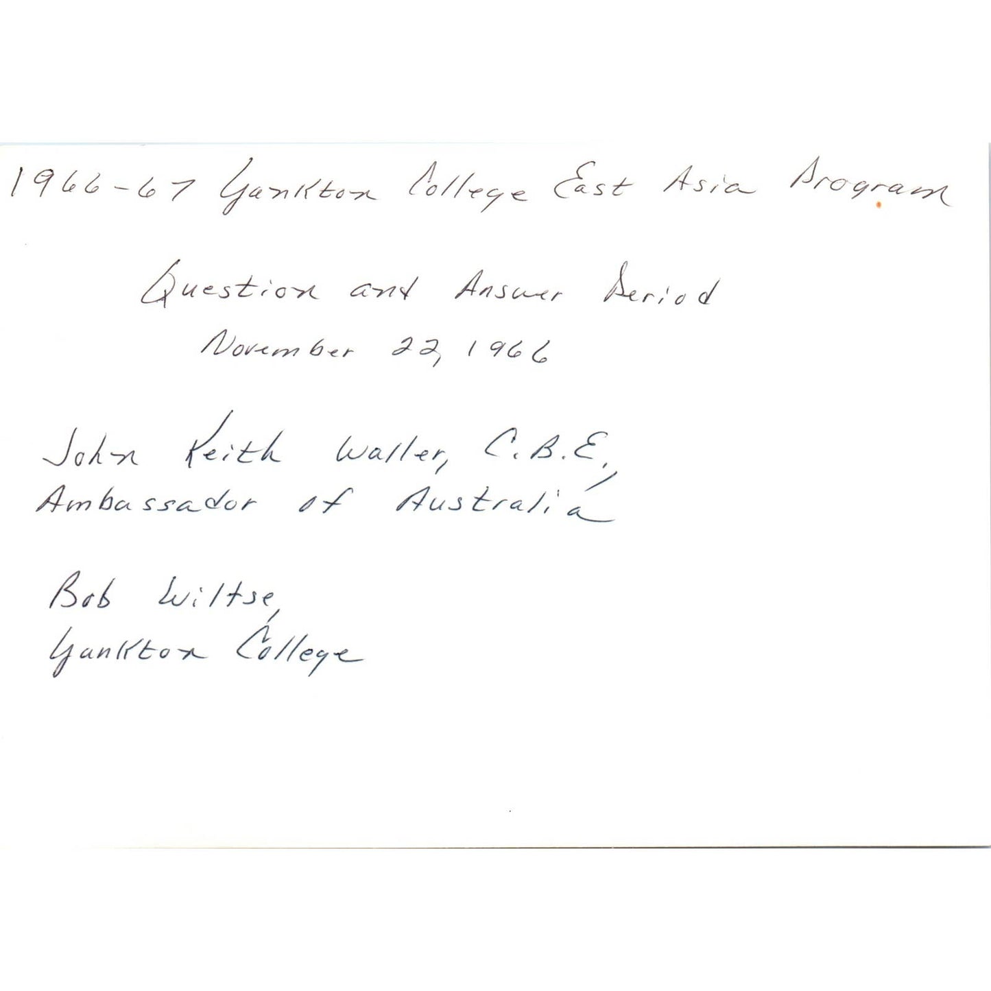 John Keith Waller Australian Ambassador Bob Wiltse Yankton 1966 PhotoTK1-P5