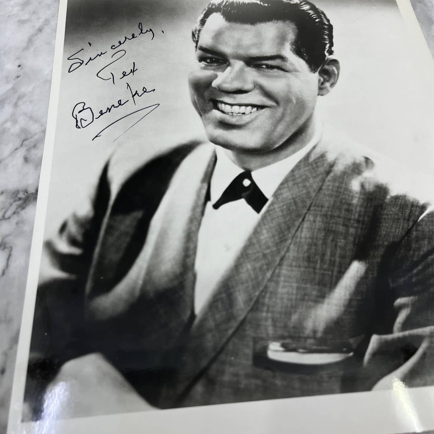 Tex Beneke Autograph Photo 8x10 Musician Film Signed Band Leader FL5-2