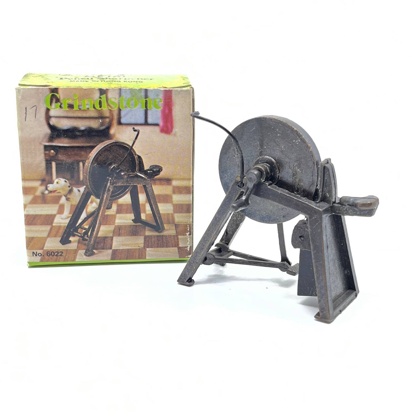1970s Grindstone Die Cast Pencil Sharpener w Box Dollhouse Miniature TF6