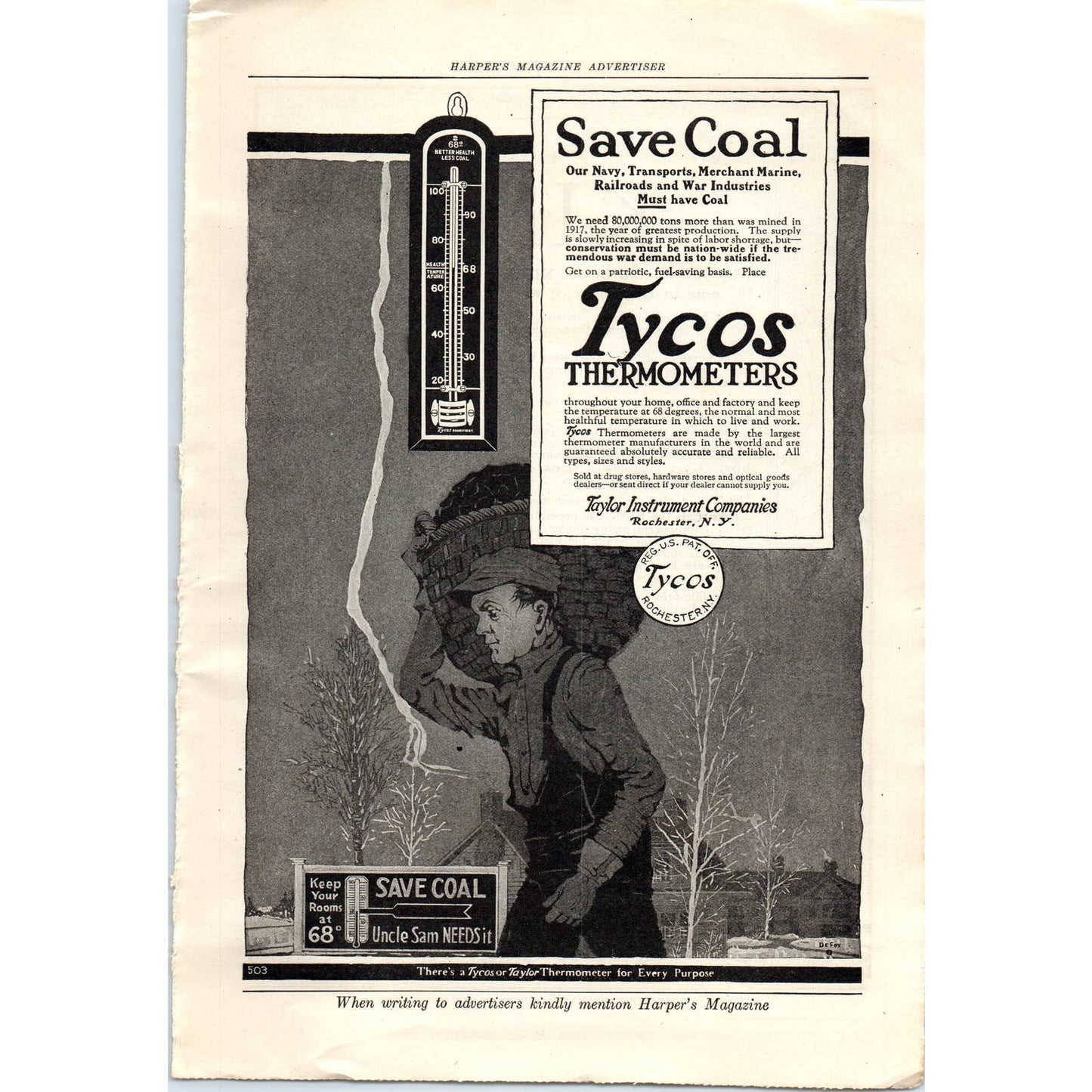 c1920 Harper's Magazine Ad - King "8" Motor Car Detroit TF6-1