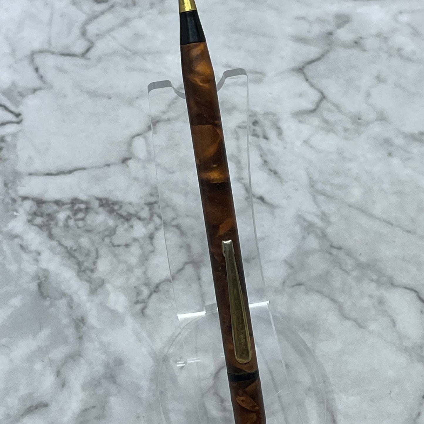 Vintage Brown Marble Celluloid Mechanical Pencil SE7