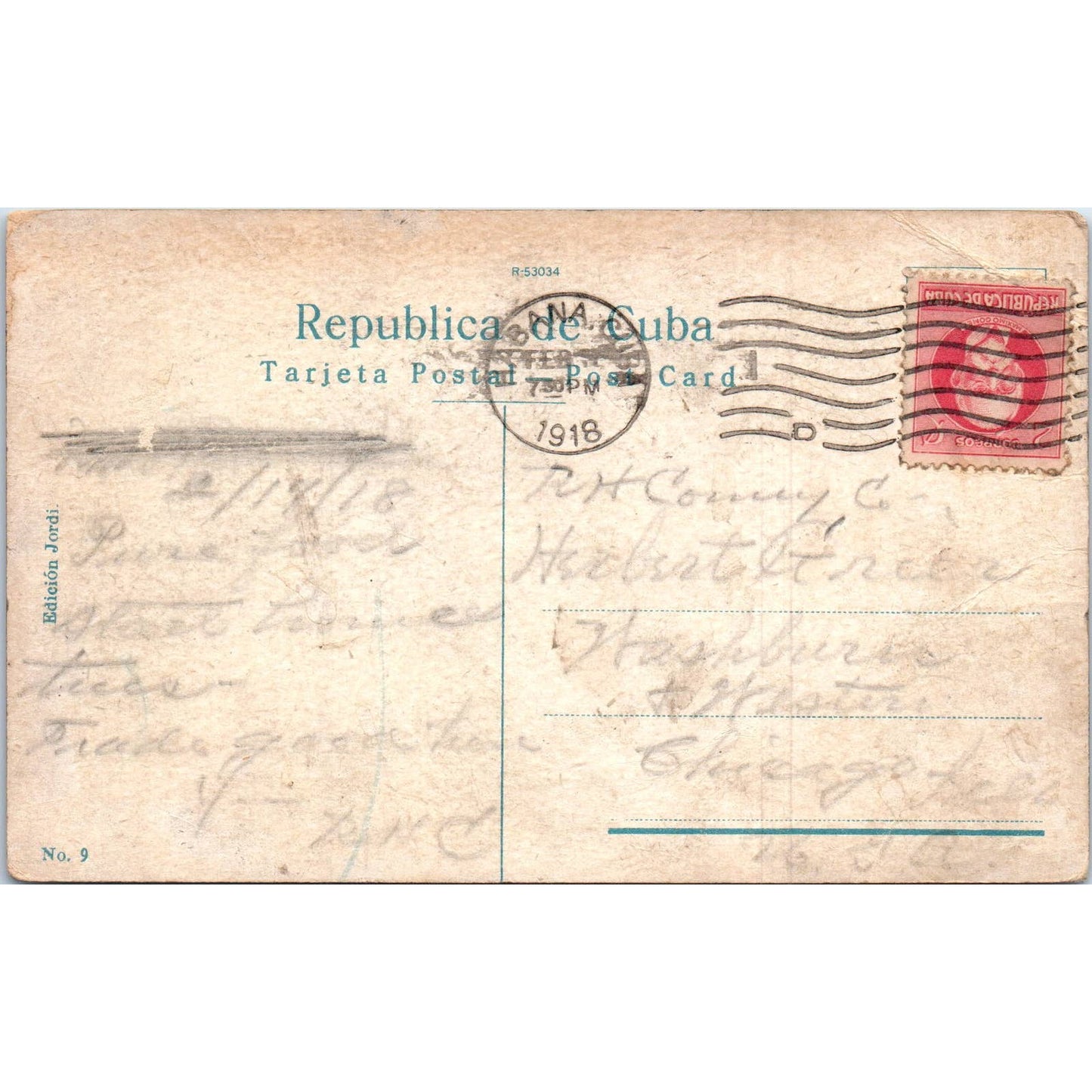 Baby Nursing from Goat 1918 Havana Cuba Original Postcard TK1-P12