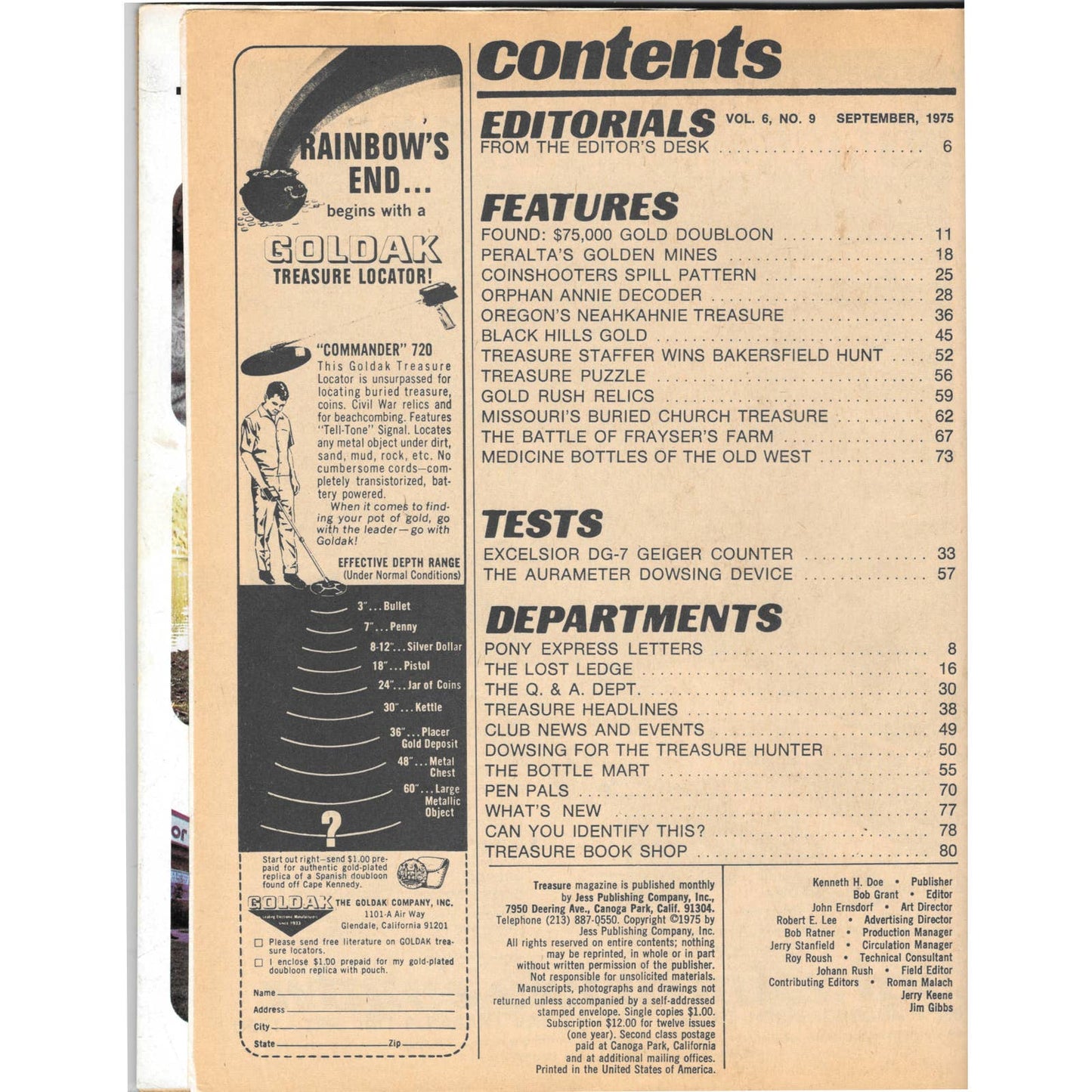 Treasure Magazine - Treasure Hunting Mining Metal Detecting Sep 1975 M4