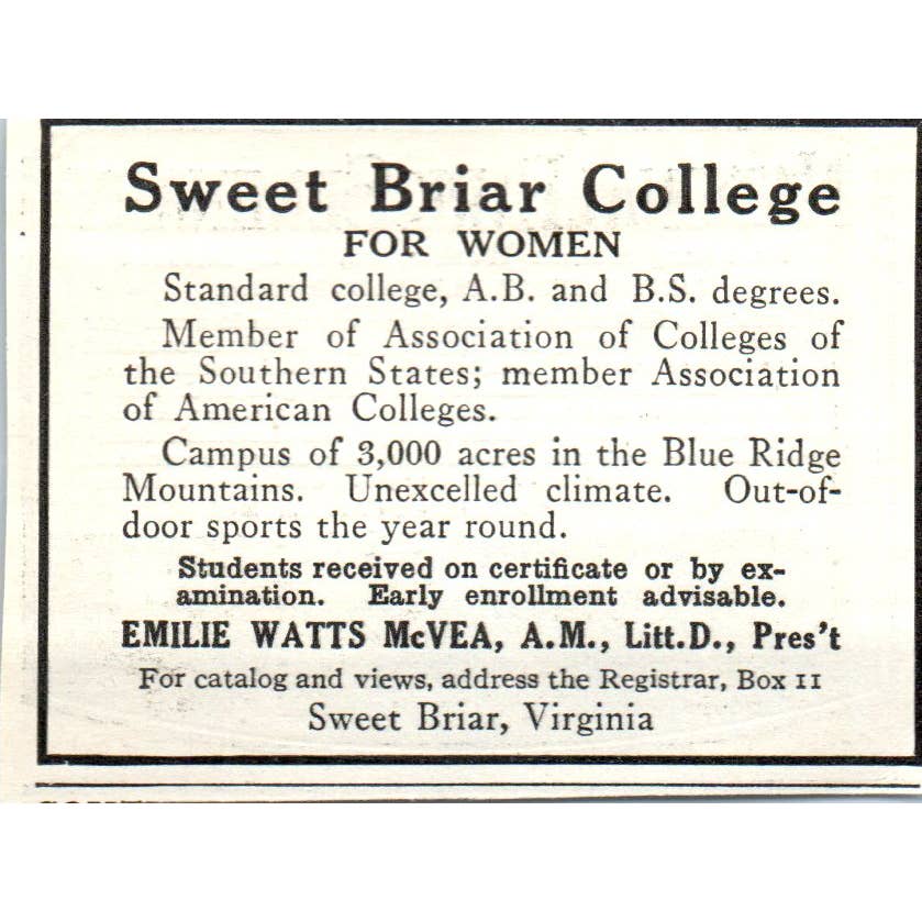 National Park Seminary Washington D.C. James E. Ament - 1921 Original Ad TJ7-S8