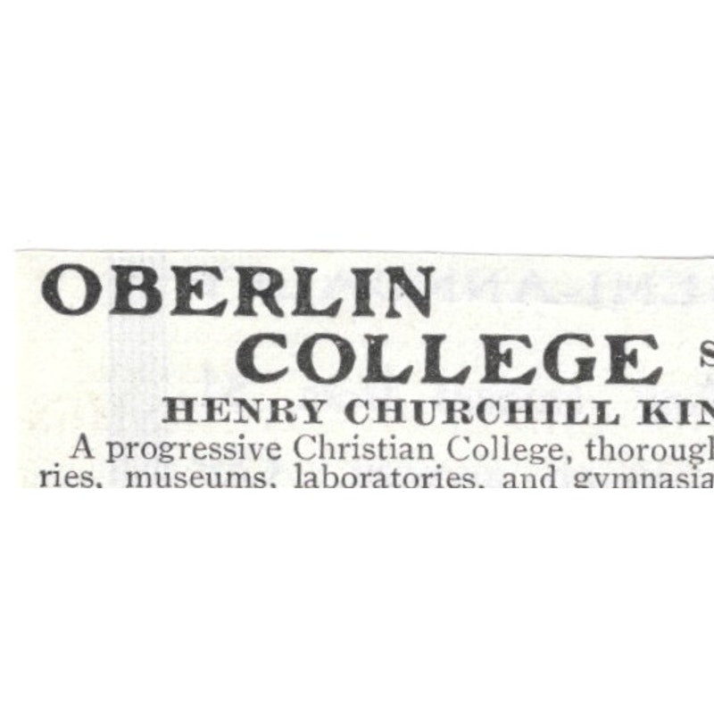 Oberlin College Henry Churchill King George M Jones Ohio - 1903 Ad AK5-S29