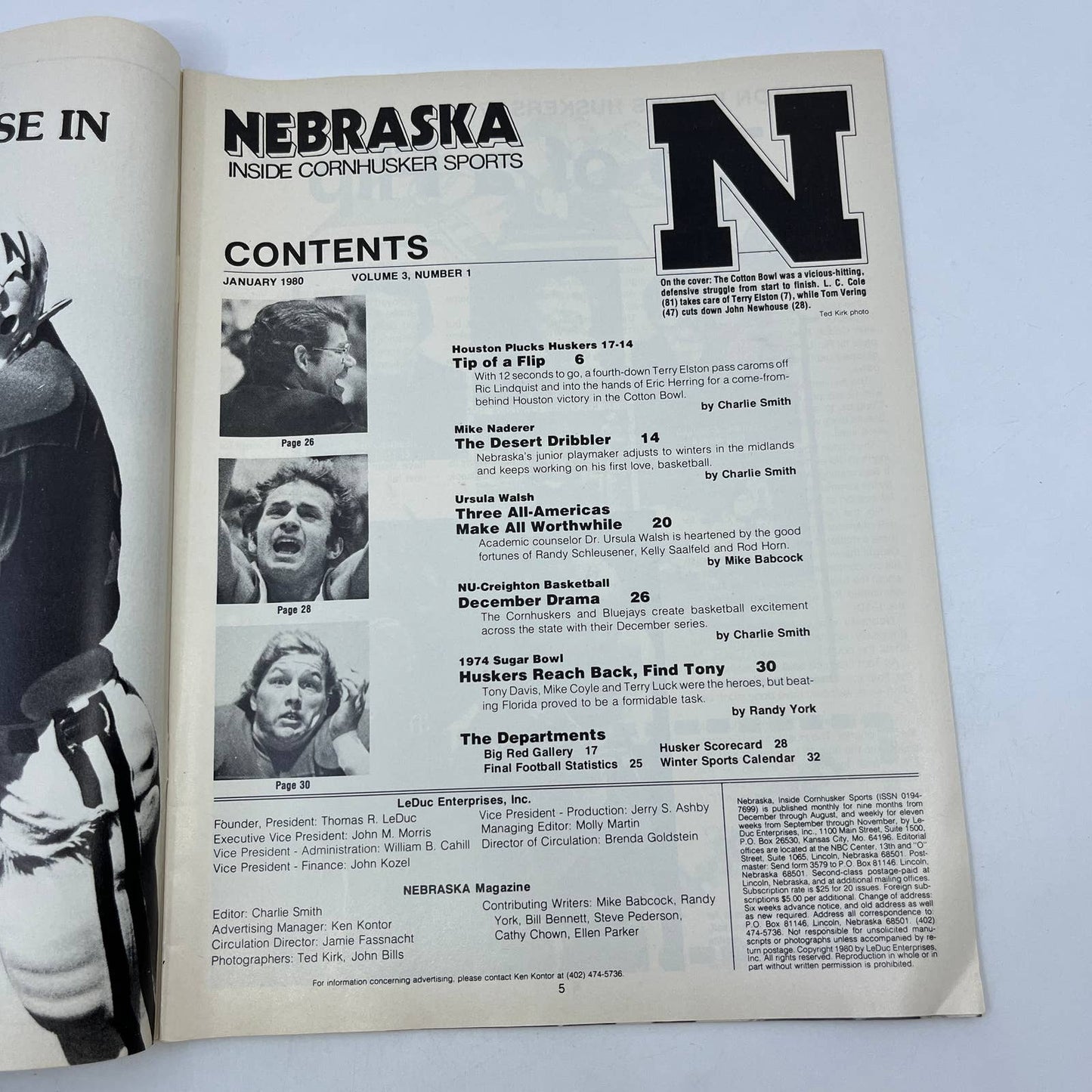 1980 Jan - Nebraska Inside Cornhusker Sports Magazine - Cotton Bowl Review TH7
