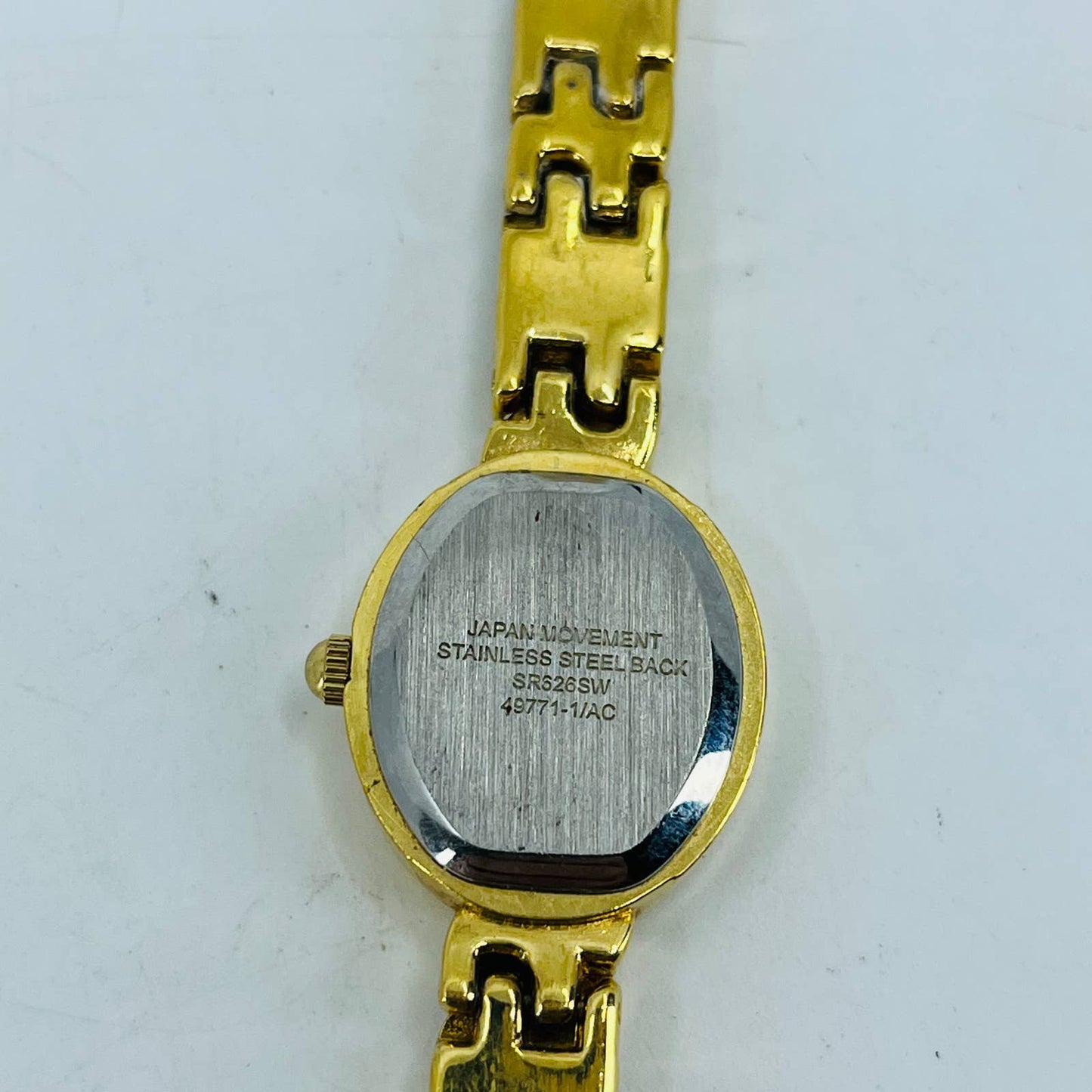 Vintage Gold Tone Hearts Watch Metal Bracelet Clasp Band SA9