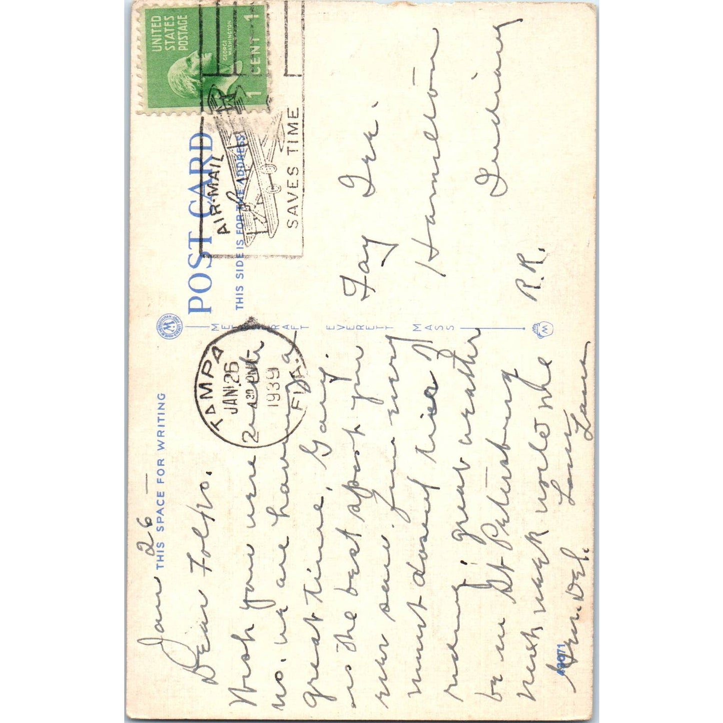 Florida Pelican 1939 Original Postcard TK1-P1