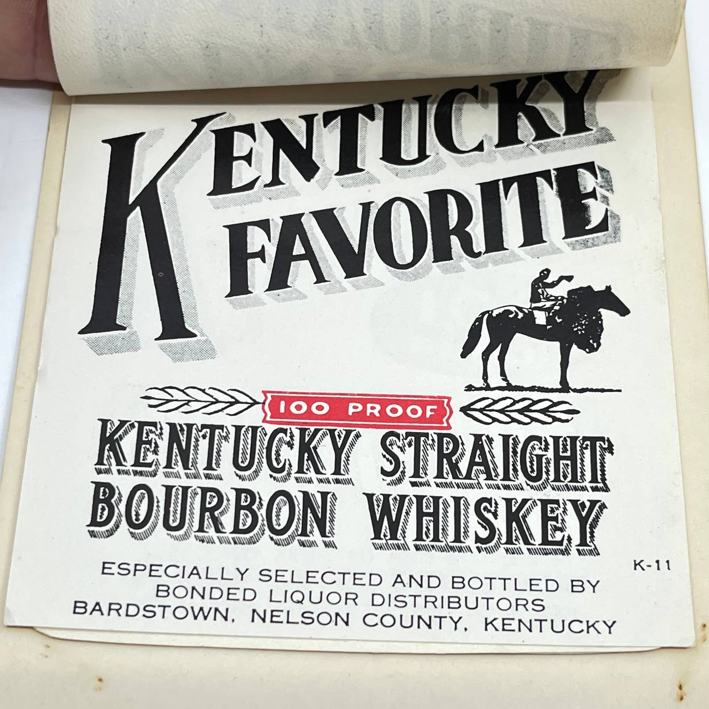 Kentucky Favorite Bourbon Whiskey Label Set of 6 Double Springs Greenbrier KY