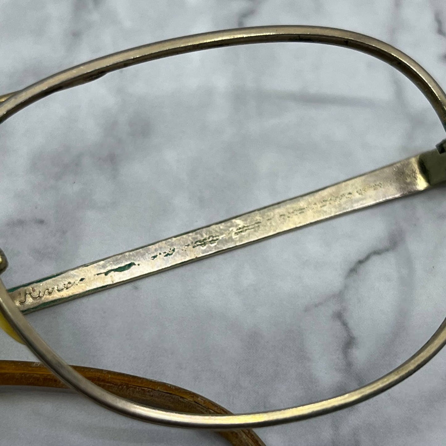 Vtg Riviera 12K Gold Fill Aviator Glasses Frames Italian Retro Mod Eyewear TD1